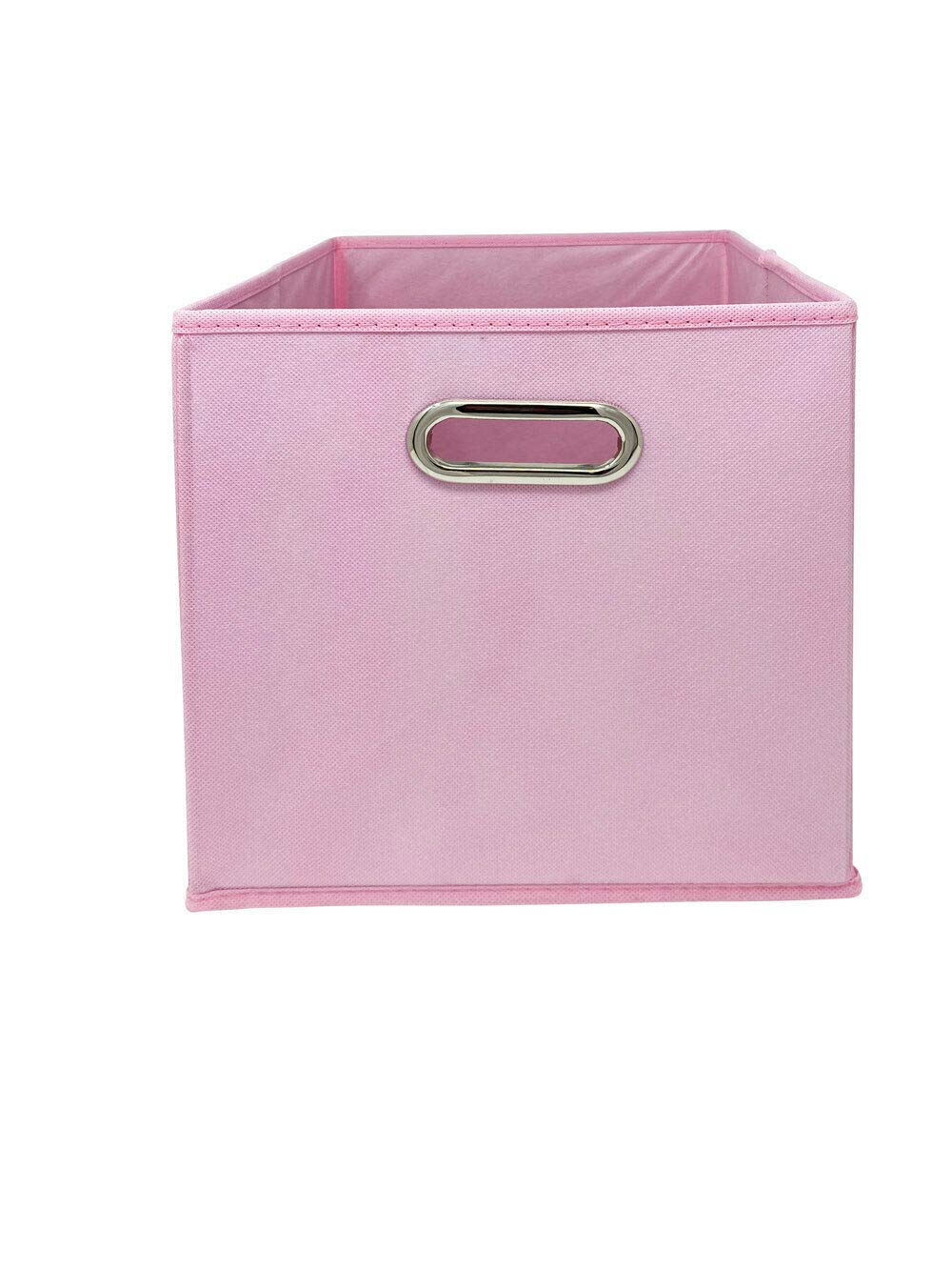 6-Pack Pink Fabric Storage Bins with Metal Handles - 10.5