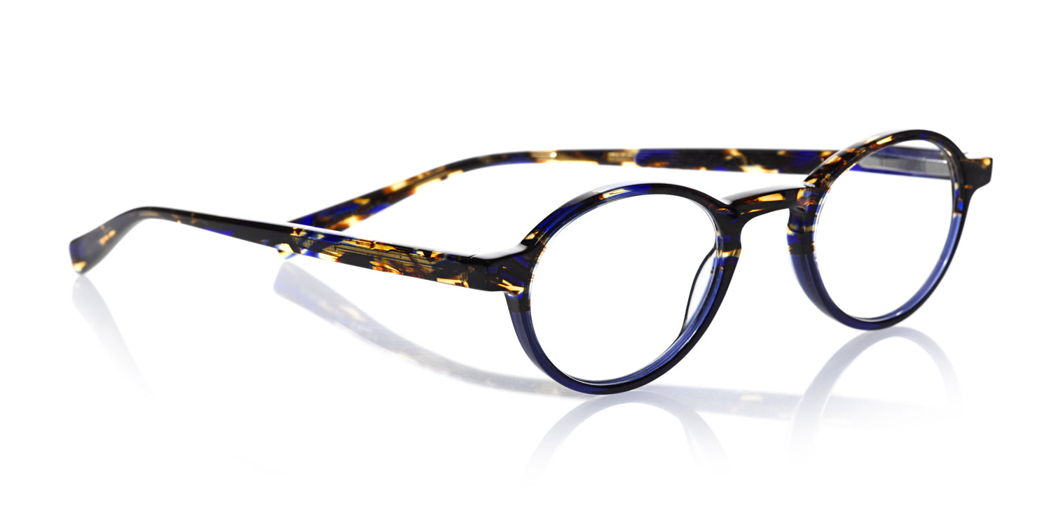 Board Stiff Narrow Color 50 Tortoise & Navy Front and Temples - Stylish Unisex Eyeglass Frames for Work, Reading & Everyday Wear