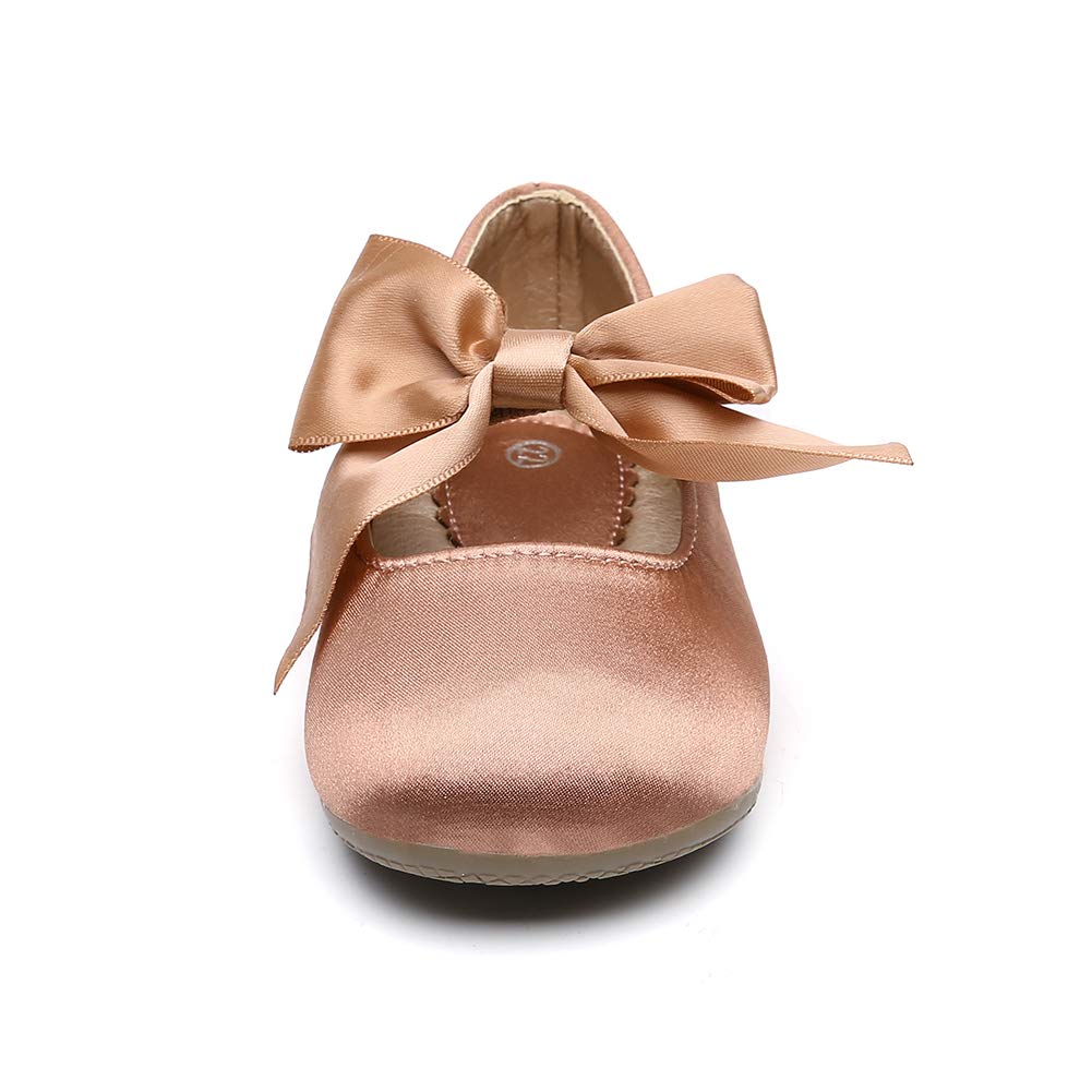 Little Girls Ballerina Slip-On Mary Jane Casual School Dress Flat Shoes - Dark Pink Size 7 M US Toddler - Perfect for Ballet Class, School, Parties & Everyday Wear