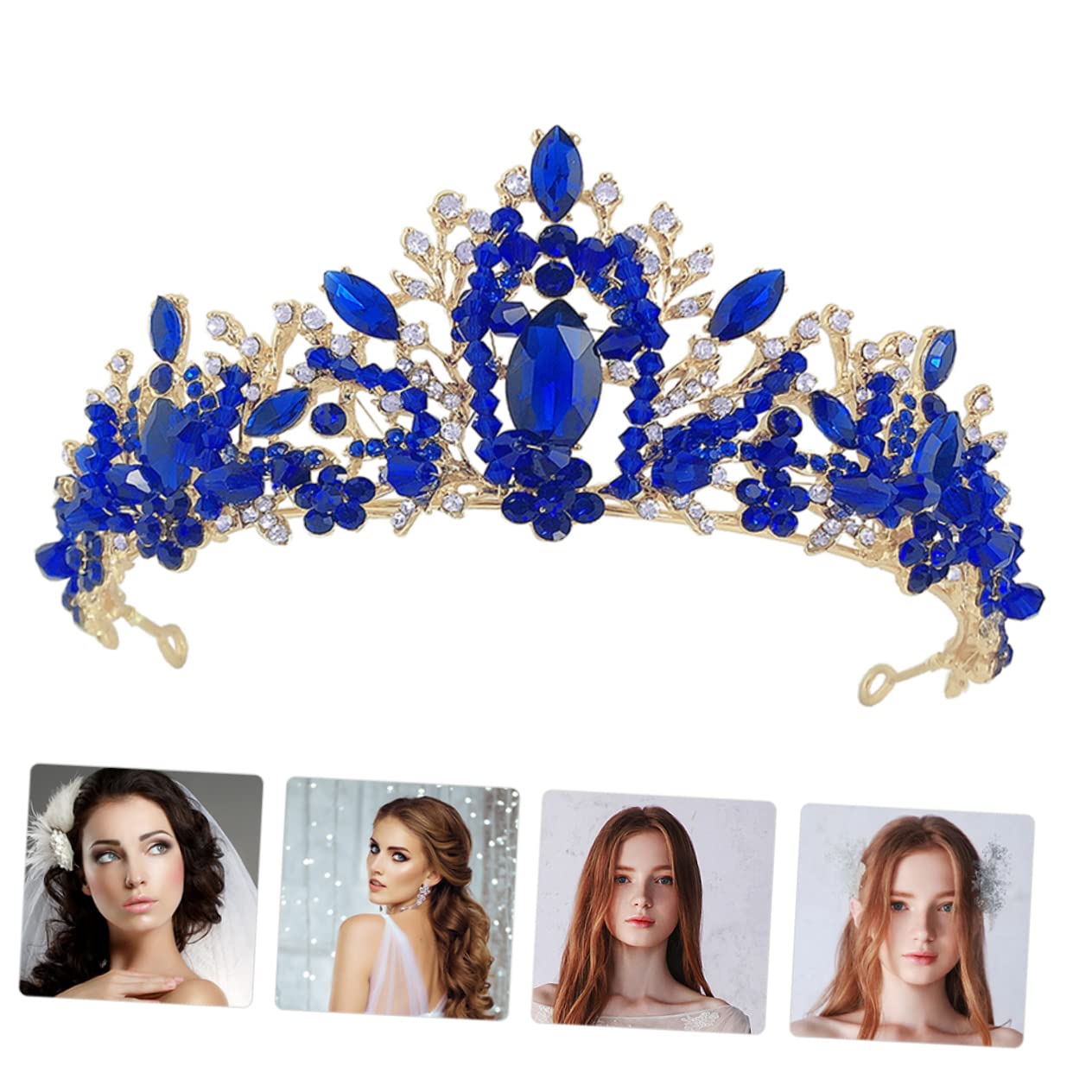 2 Pcs Crystal Crown Wedding Hair Accessories for Bride - Elegant Bridal Tiara & Headdress Jewelry for Women | Perfect for Weddings, Prom, Pageants & Special Occasions