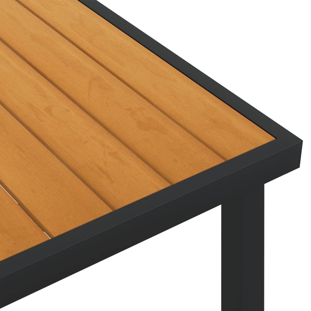 High Table Outdoor Dining Table 55.1x35.4x29.1 Inch Brown Aluminum WPC Pub Table for Patio Backyard Lawn Balcony Poolside Breakfast Kitchen Room Furniture