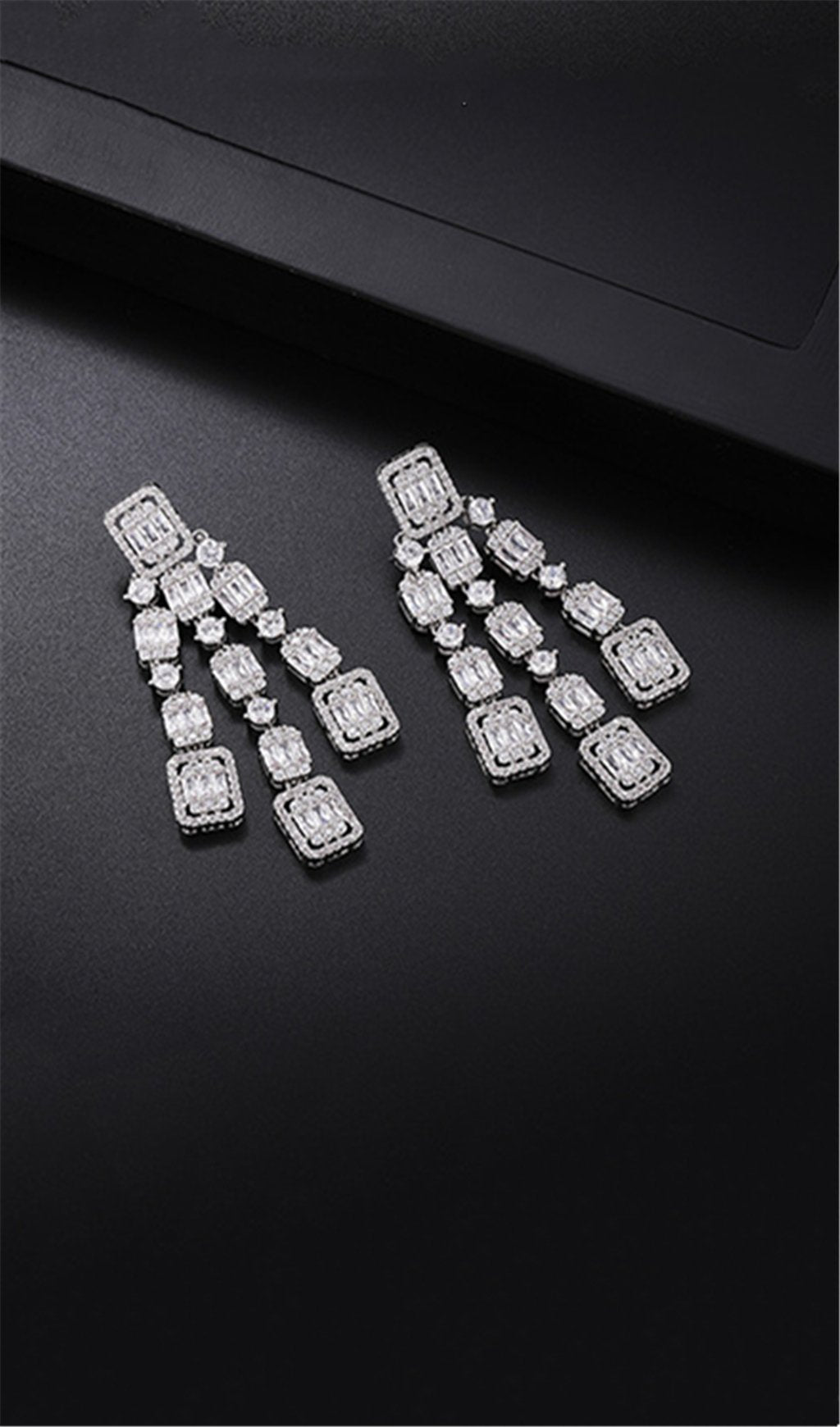AQUARE Long Zircon Earrings for Women - Elegant Cubic Zirconia Stud Earrings for Daily Wear, Parties & Special Occasions