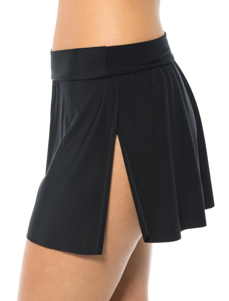 Magicsuit Women's Pull-On Jersey Tennis Skirt & Swim Cover Up - Black Size 10 | Perfect for Beach, Pool, Tennis & Casual Wear
