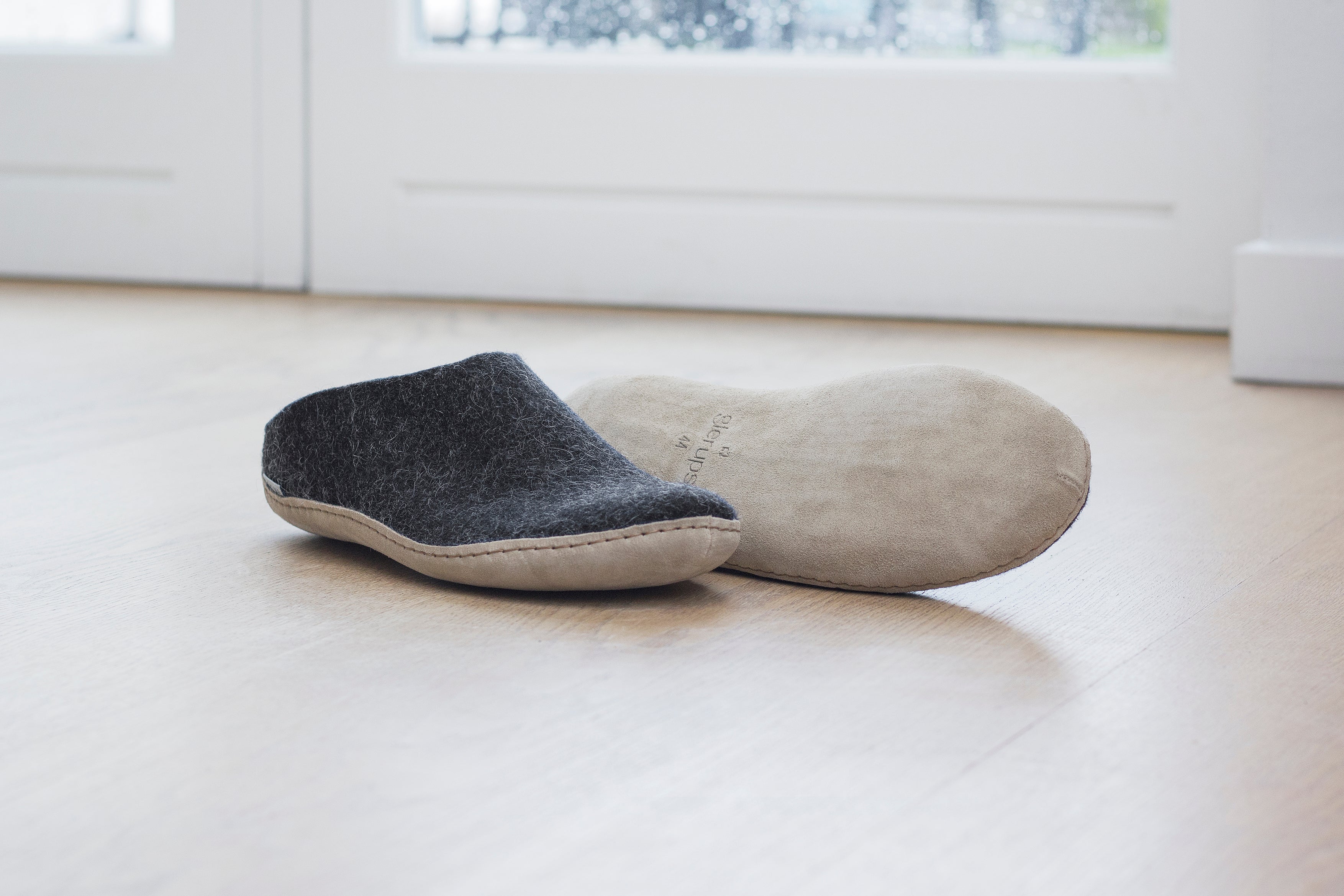 Premium Glerups Wool Slippers for Men & Women - Soft & Comfortable Charcoal Grey House Shoes for Indoor & Outdoor Use - Perfect for Home, Office, and Relaxation