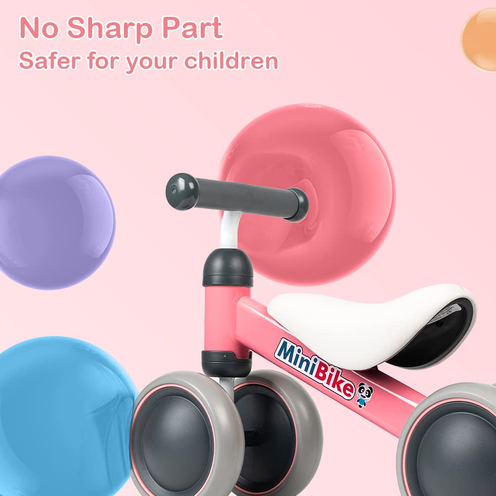 Xiapia Baby Balance Bike for 1-2 Year Olds | No-Pedal Toddler Bike with 4 Silent Wheels | First Birthday & Christmas Gift for Boys & Girls | Perfect for Indoor Play & Outdoor Learning to Ride