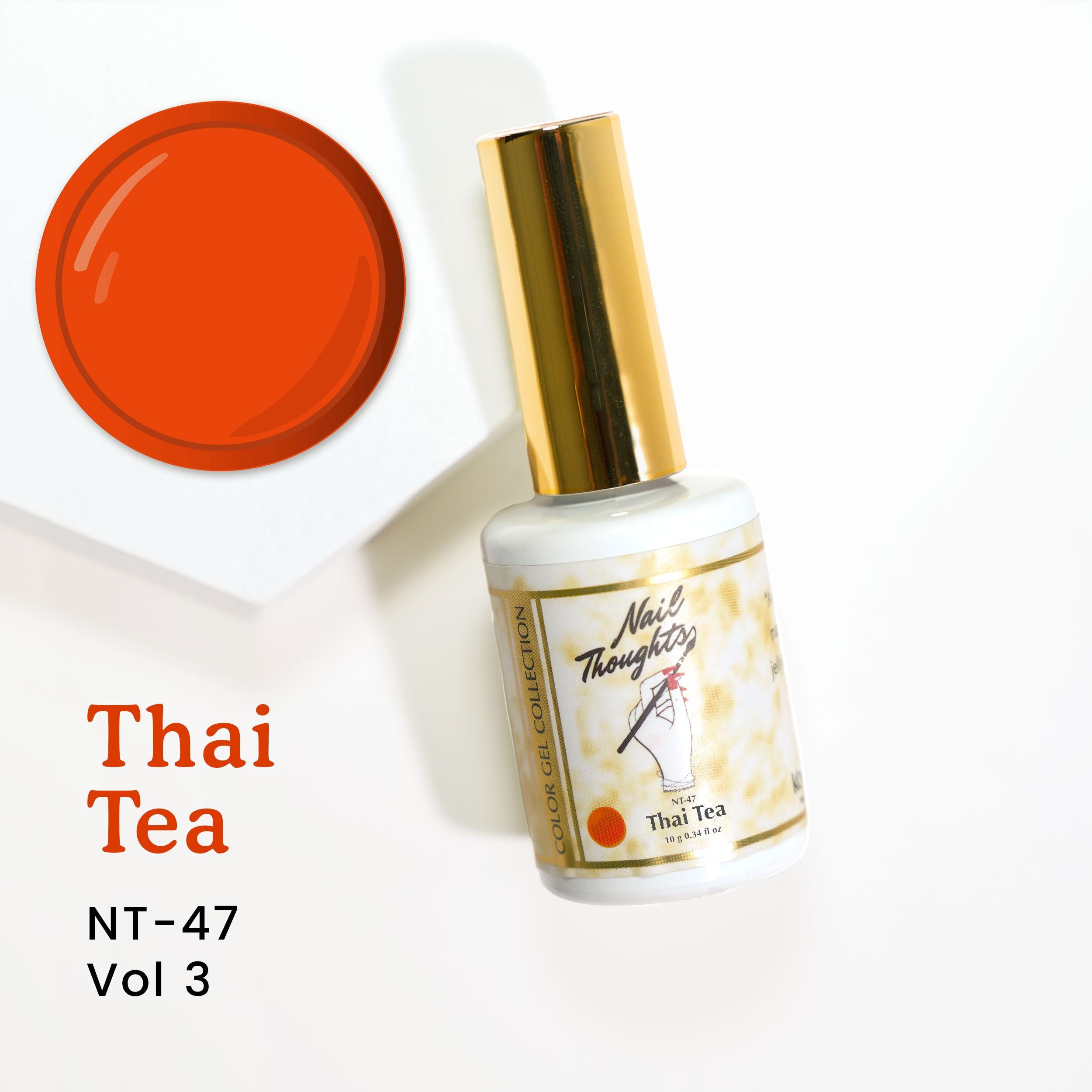 Nail Thoughts NT 47 Thai Tea Gel Polish - Long Lasting Nail Art Gel for Manicure & Pedicure | Perfect for Salon, Home Use & Special Occasions