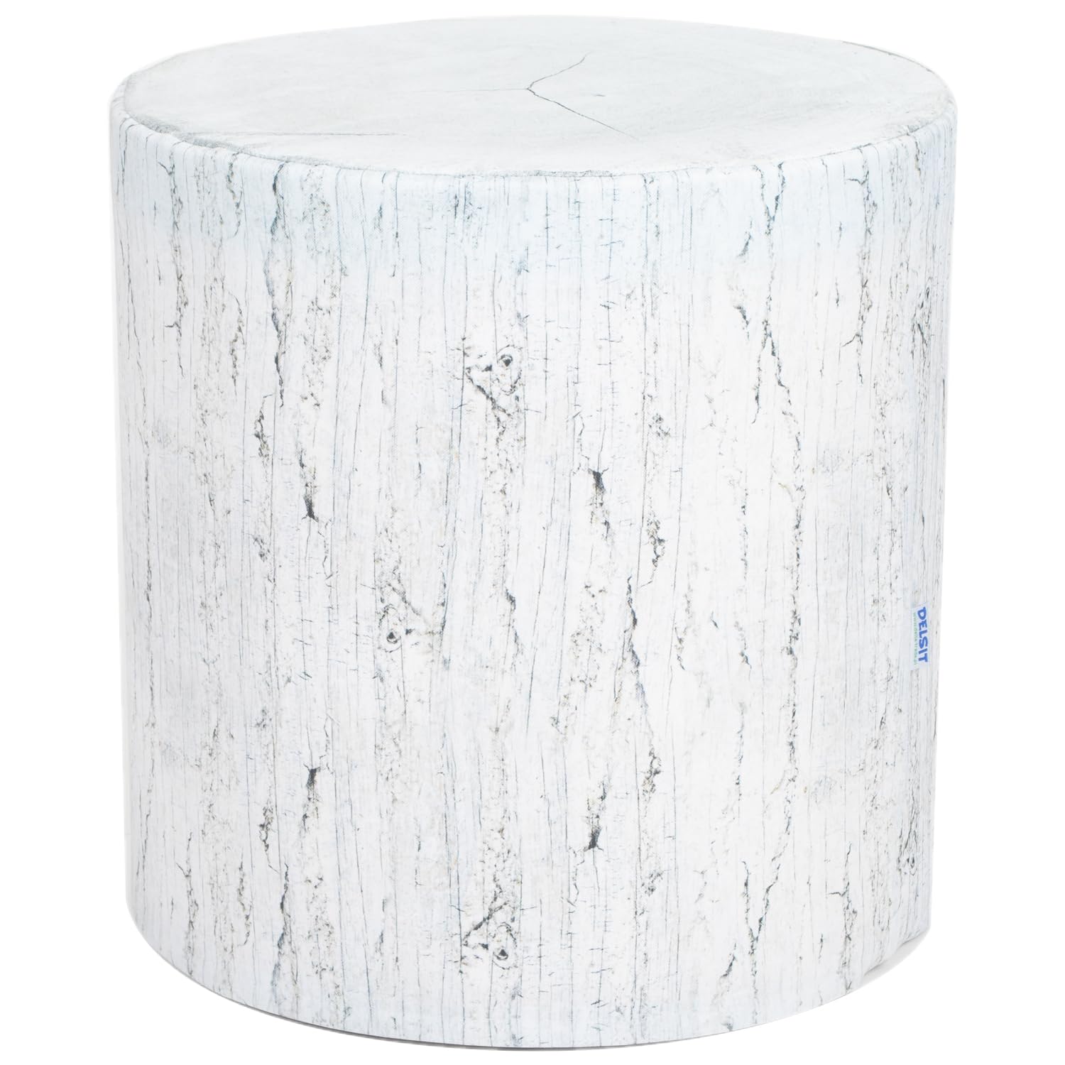 Delsit Woody Outdoor Pouf Ottoman - Waterproof Round Footrest & Seat - Lightweight European-Made Home Decor for Living Room, Patio & Garden - Versatile Indoor/Outdoor Furniture (Birch Print) - Perfect for Lounging, Coffee Table Accent & Extra Guest Seating