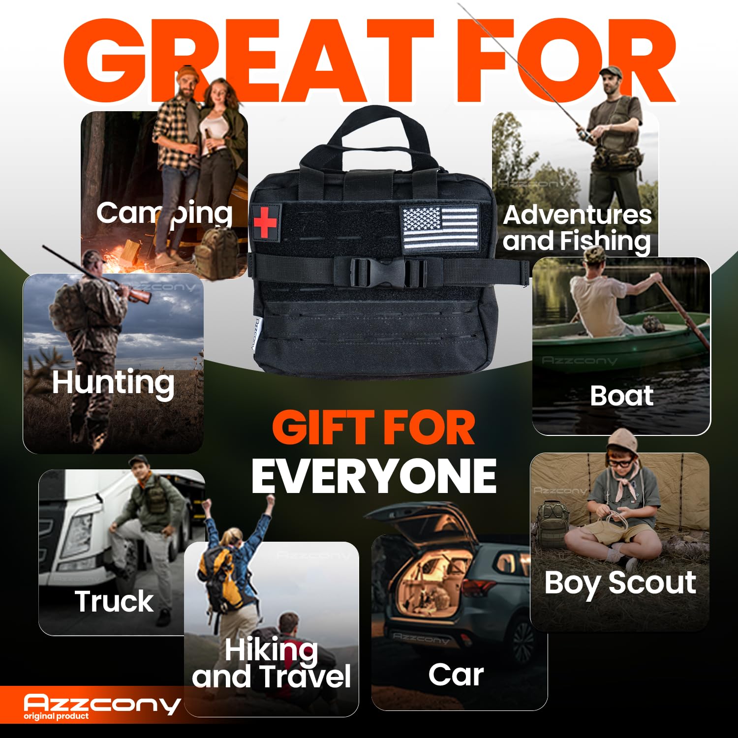 Emergency Survival Kit Backpack with First Aid & Tourniquet - Tactical Military Molle EDC Bugout Bag for Camping, Hiking & Outdoor Adventures - Essential Get Home Survival Gear for Men - Perfect Gift for Him