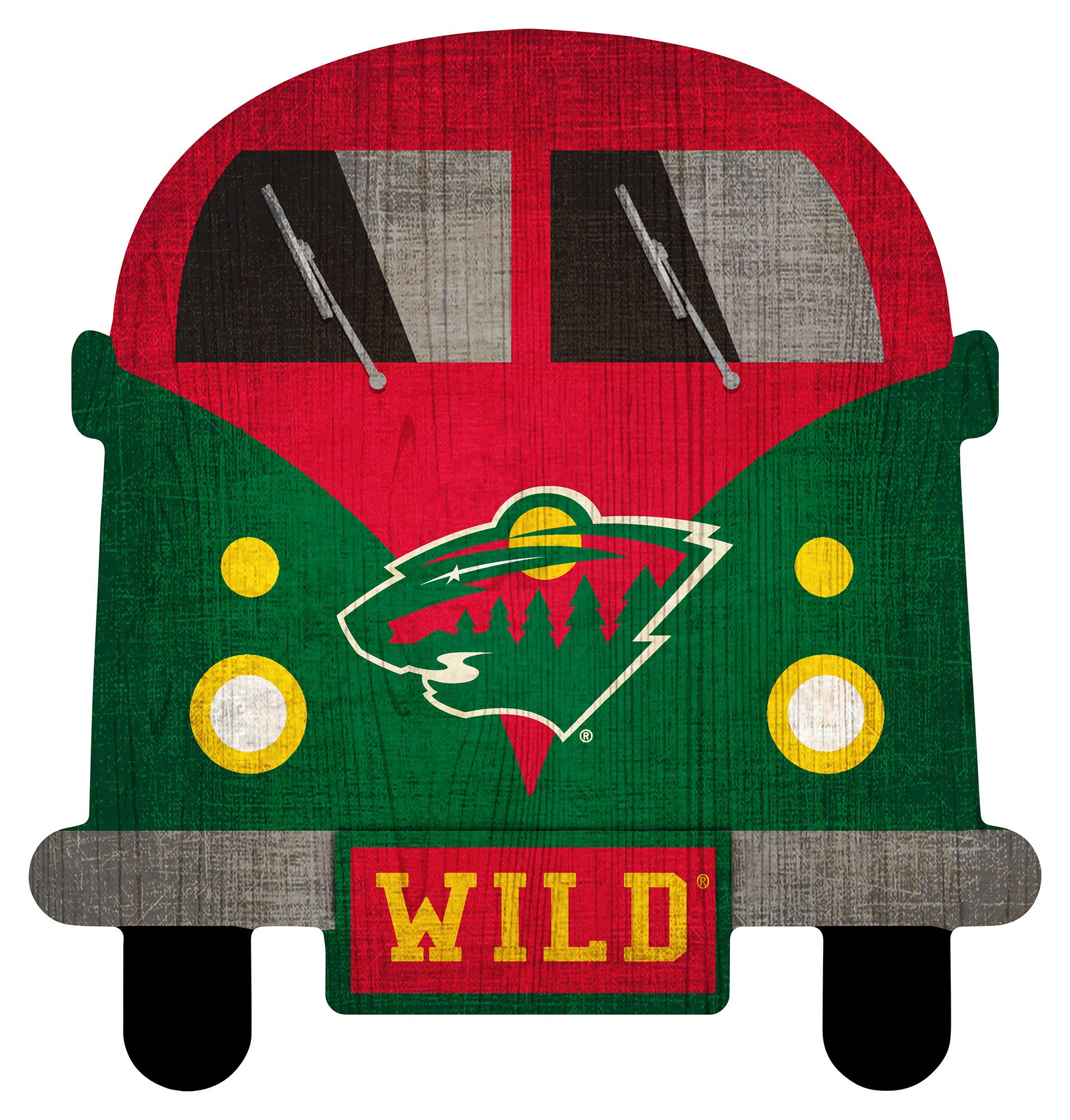 Fan Creations NHL 12 Inch Team Bus Sign - Officially Licensed Metal Logo Plaque for Hockey Fans - Perfect for Game Room, Man Cave, or Sports Bar Decor