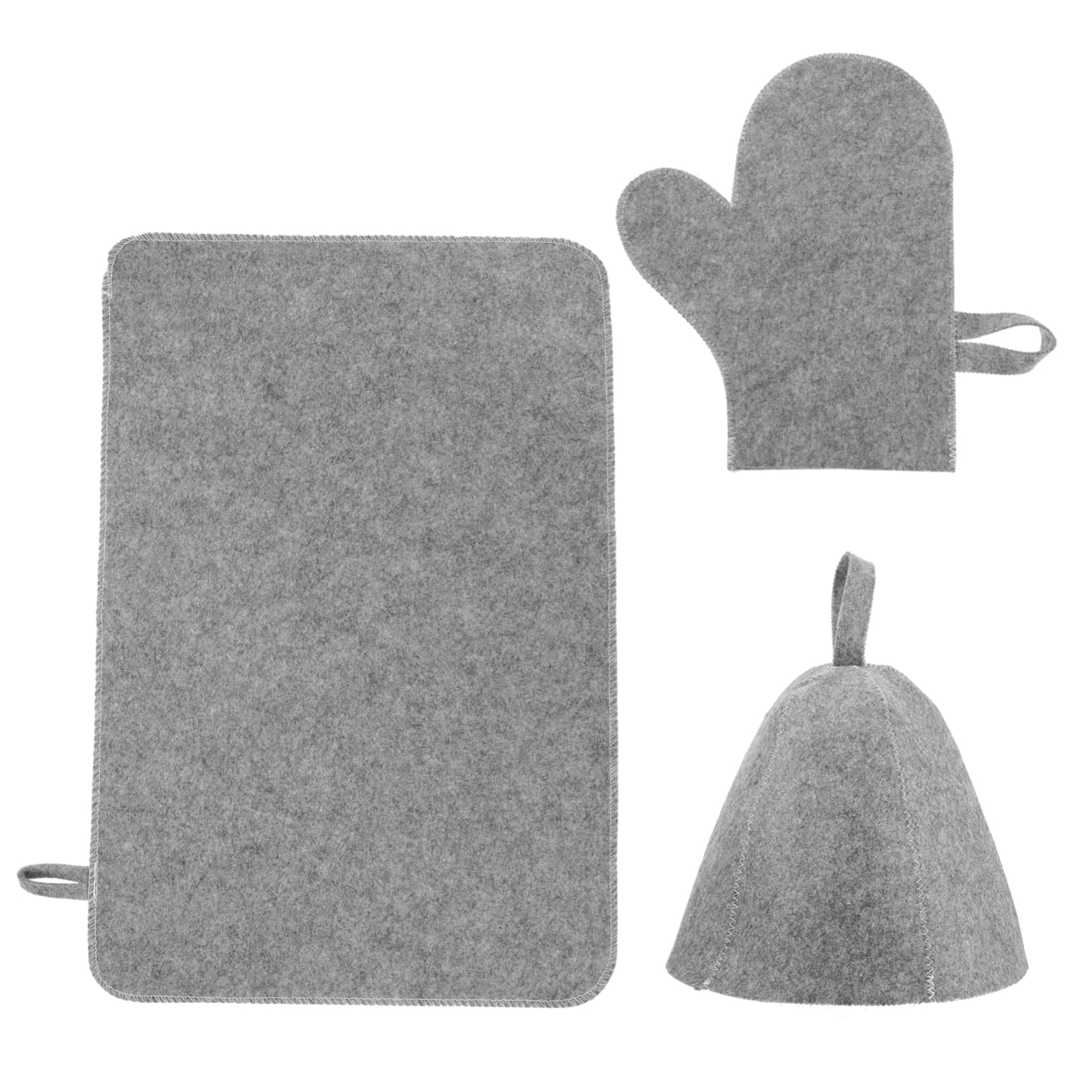 LALAFINA 1 Set Bath Gloves Shower Caps Portable Sauna Hats Ukrainian Hat Hair Holder Felt Sauna Accessories for Spa, Home & Gym Use