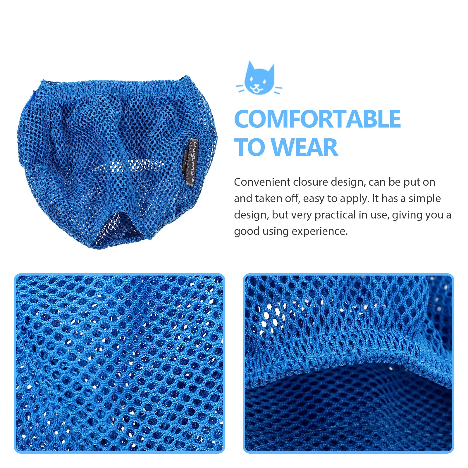 iplusmile Breathable Cat Muzzle - Soft Fabric Headgear for Biting & Scratching Prevention, Adjustable Kitten & Dog Muzzle Tool for Grooming, Vet Visits & Nail Trimming - Durable Polyester Pet Safety Gear