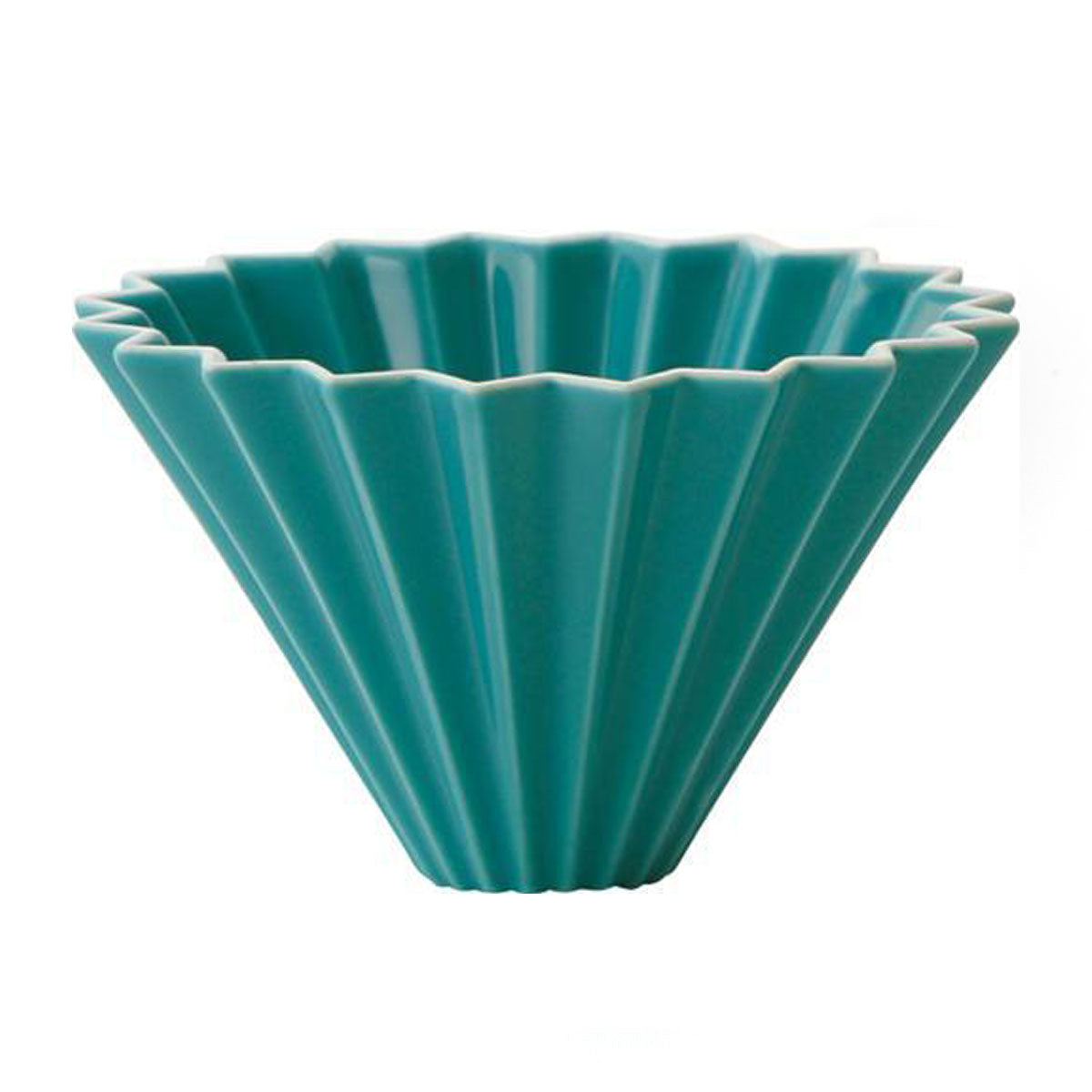 ORIGAMI Ceramic Coffee Dripper - Turquoise Blue Pour Over Coffee Maker for Home & Office Brewing | Perfect for Specialty Coffee Lovers & Baristas