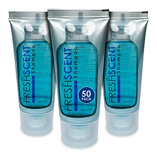 FRESHSCENT Shampoo 1oz (50 Pack) - Travel Size Bulk Toiletries for Hotels, Hospitality & Amenities | Perfect for Hotels, Spas, Gyms & Travel Essentials