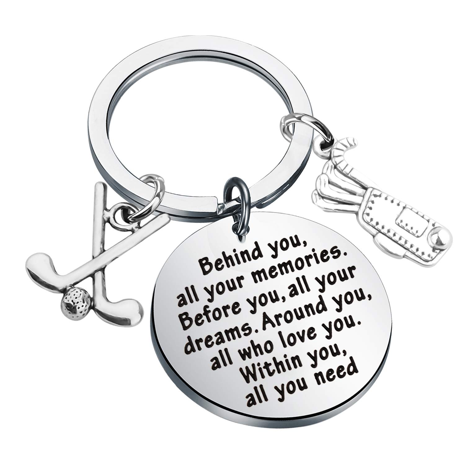 FEELMEM Golf Keychain - Personalized Golf Gift for Men & Women - Future Golfer Present - Golf Club Player Accessories - Ideal for Birthday, Father's Day & Retirement Gifts - Perfect for Golf Tournaments, Club Events & Tee Time Memories