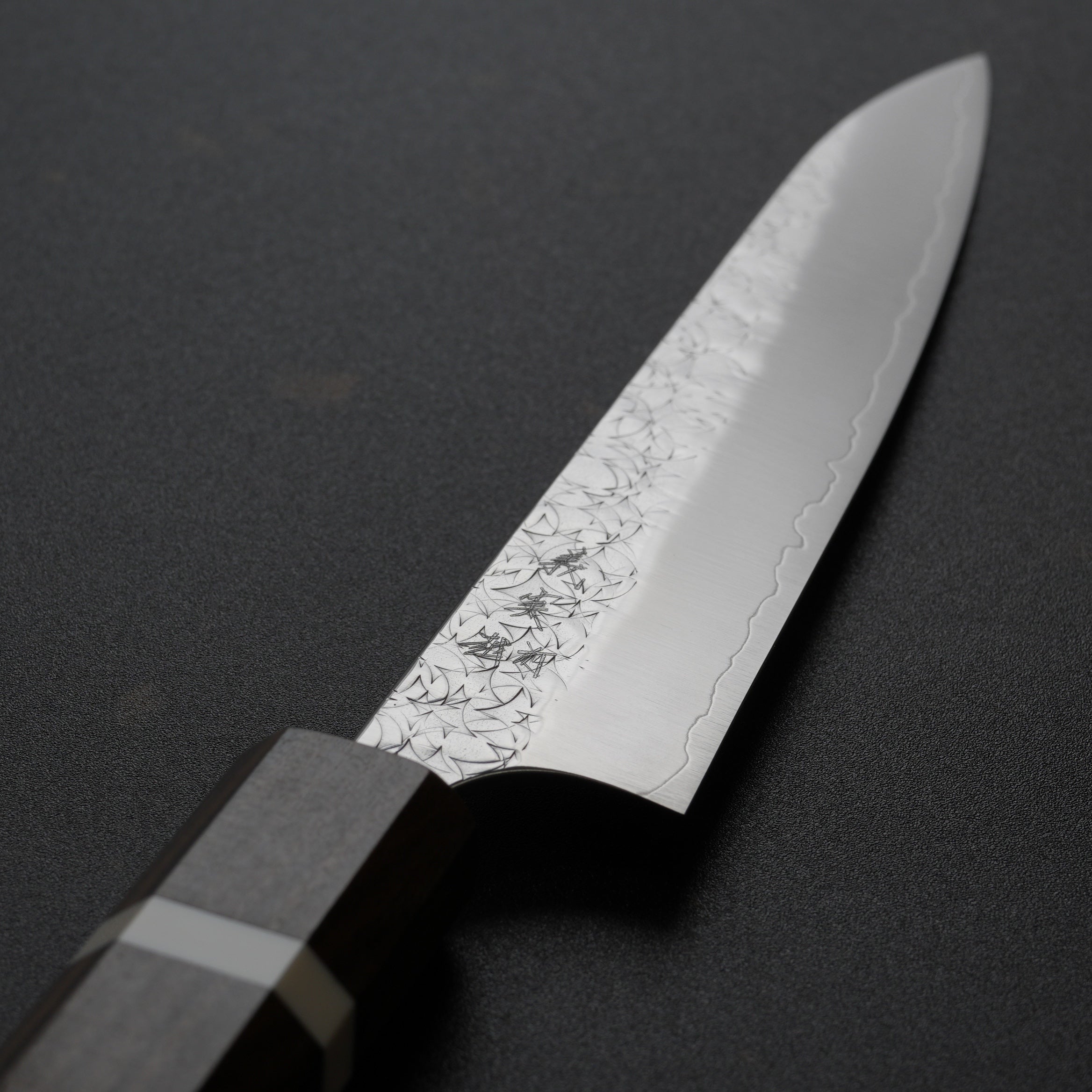 Yoshimi Kato Super Gold 2 Petty Knife 150mm - Japanese Damascus Steel Kitchen Knife with White Ring Handle - Perfect for Slicing Fruits, Vegetables and Small Meat Cuts