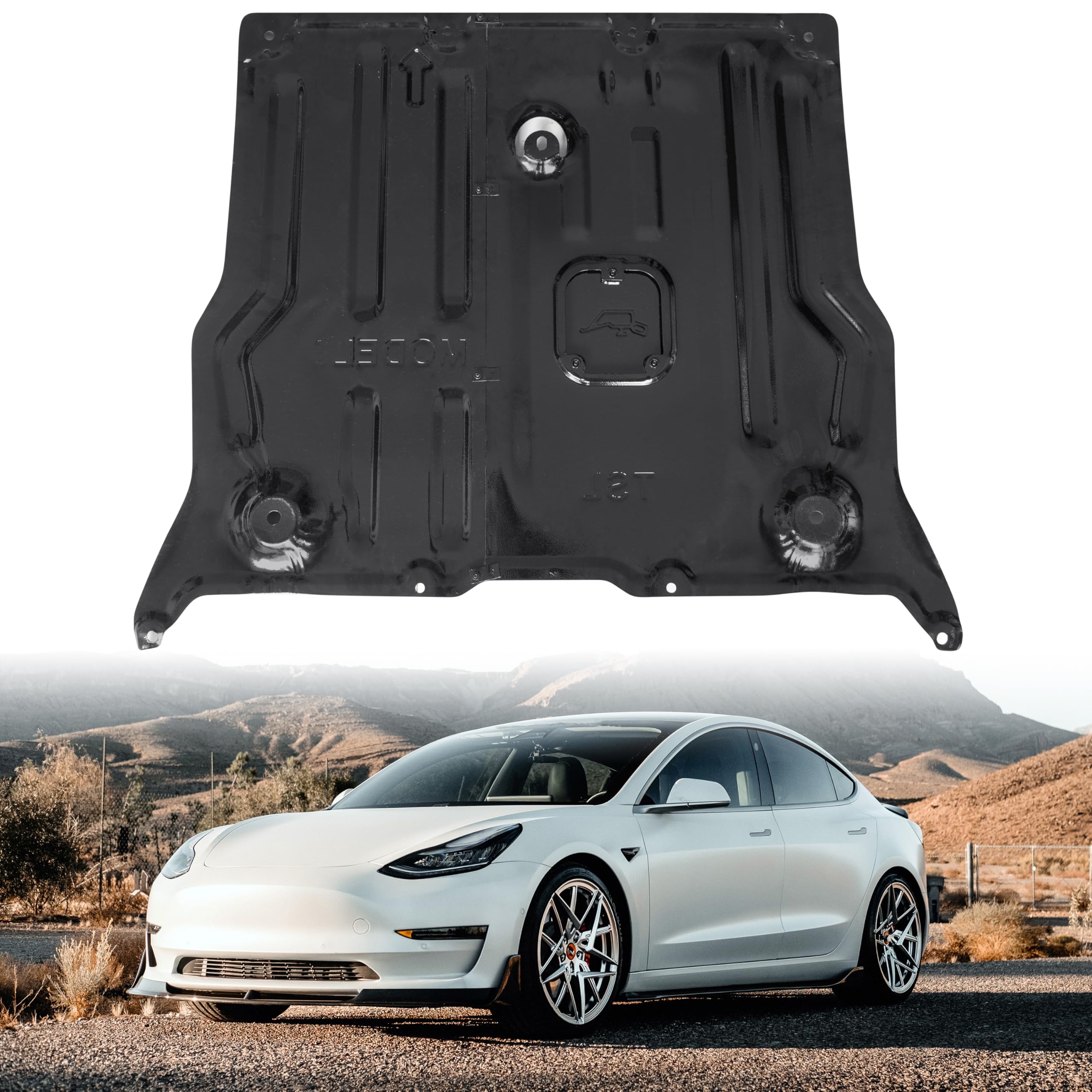 KEWISAUTO Front Skid Plate for Tesla Model 3 & Model Y (2017-2024) - Heavy Duty Underbody Engine Guard, Splash Shield & Chassis Protection Plate - Perfect for Off-Roading & Winter Driving Protection