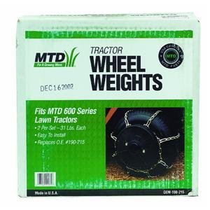 Arnold MTD Genuine Parts Wheel Weight Set - 62 lbs for Lawn Mowers & Tractors - Heavy Duty Counterbalance Weights for Smooth Operation