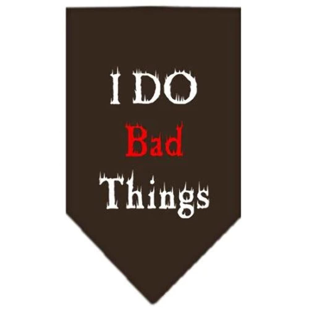 Custom Screen Printed Pet Bandana - 'I Do Bad Things' Funny Dog Bandana in Turquoise, Large Size | Perfect for Pet Parties, Costume Events & Photo Shoots