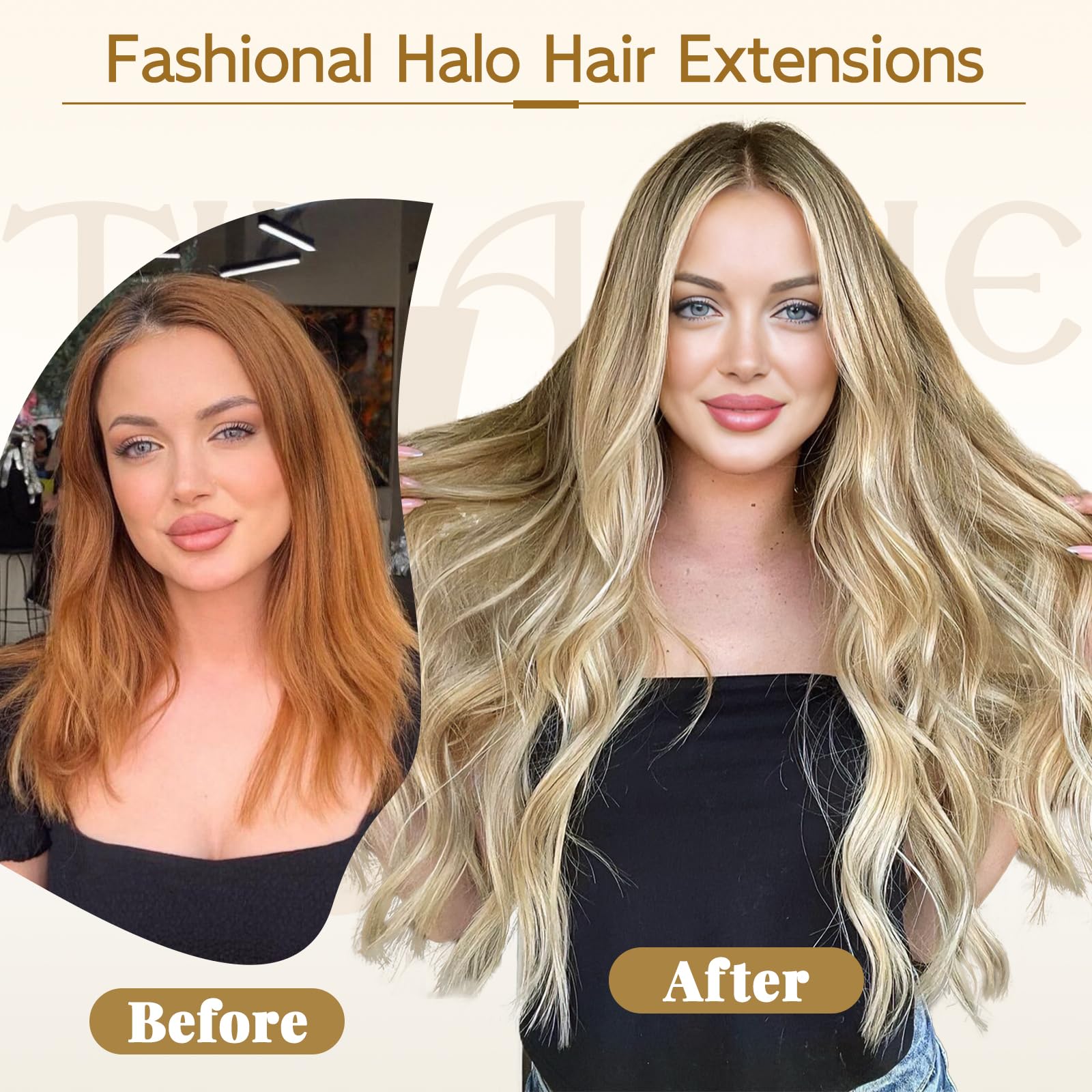Tinashe 16-Inch Real Human Hair Straight Extensions - 80g Light Blonde with Golden Blonde Highlights, Invisible Wire Fish Line Clip-Ins for Seamless Blending | Perfect for Daily Wear, Parties & Special Occasions
