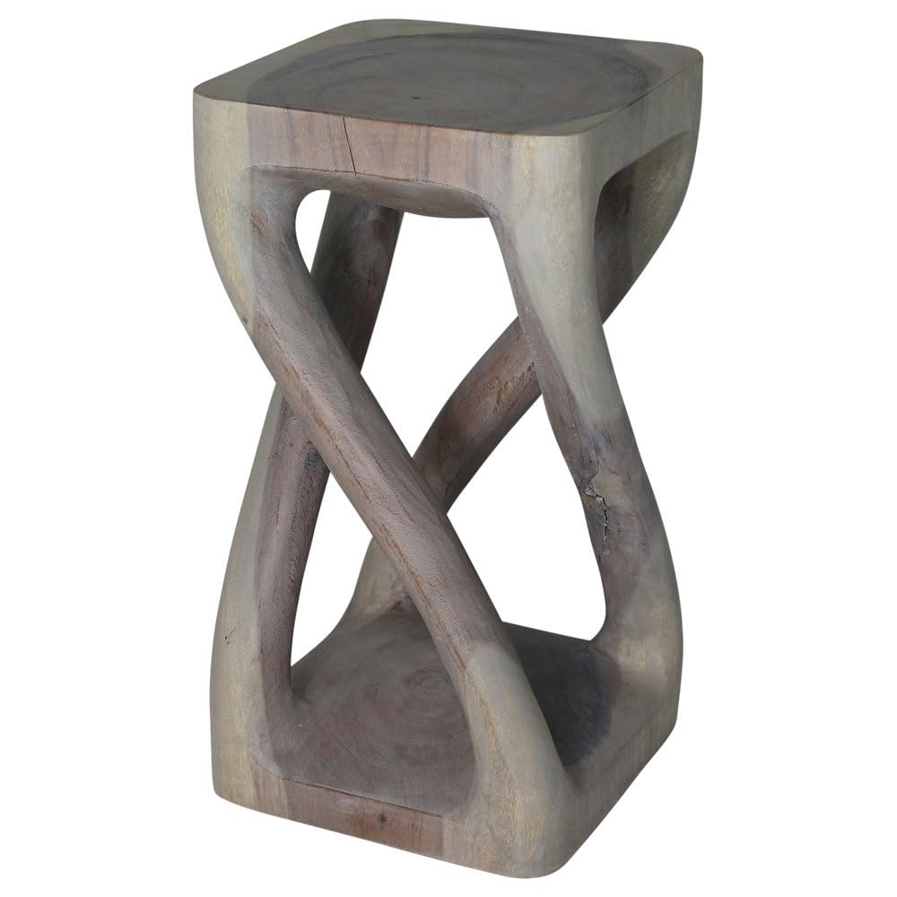 Haussmann® Wood Vine Twist Stool Accent Table - 12