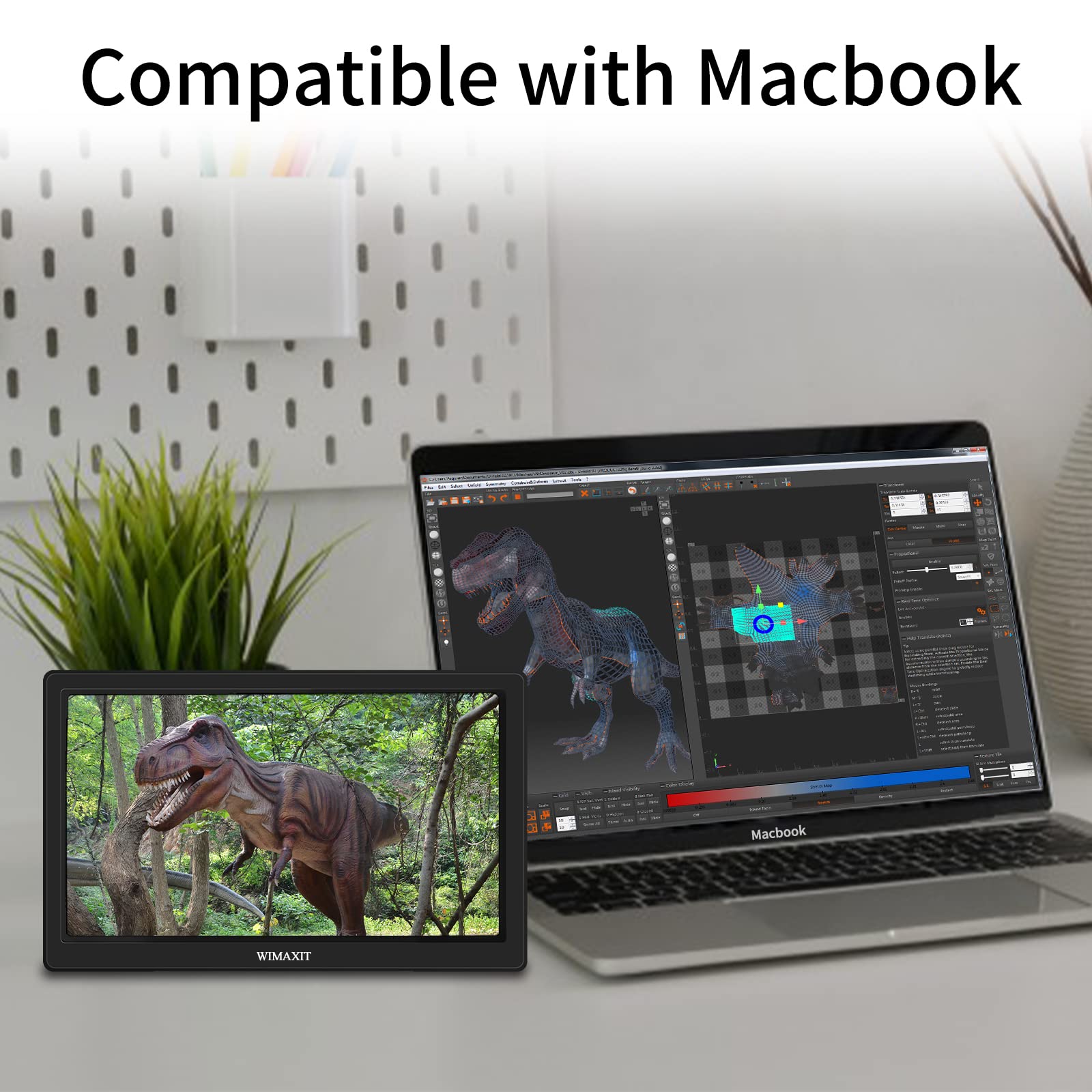 WIMAXIT 10.1 Inch Portable Monitor - Full HD 1920x1080 IPS Screen with HDMI & VGA Ports - Ultra Slim External Display for Laptop, PC, Gaming Console, CCTV Surveillance & Camera Monitoring - Perfect for Work, Travel & Mobile Entertainment