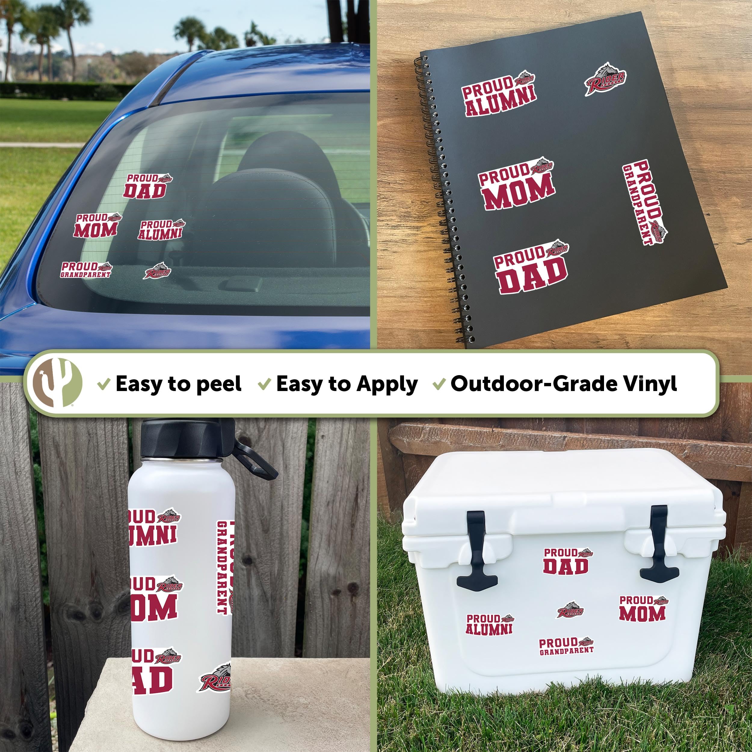 Desert Cactus Rider University Sticker Set - Vinyl Decals for Laptop, Water Bottle, Car & Scrapbooking (Family Full Sheet) - Perfect for College Dorm Decor, Gift Giving & DIY Crafts
