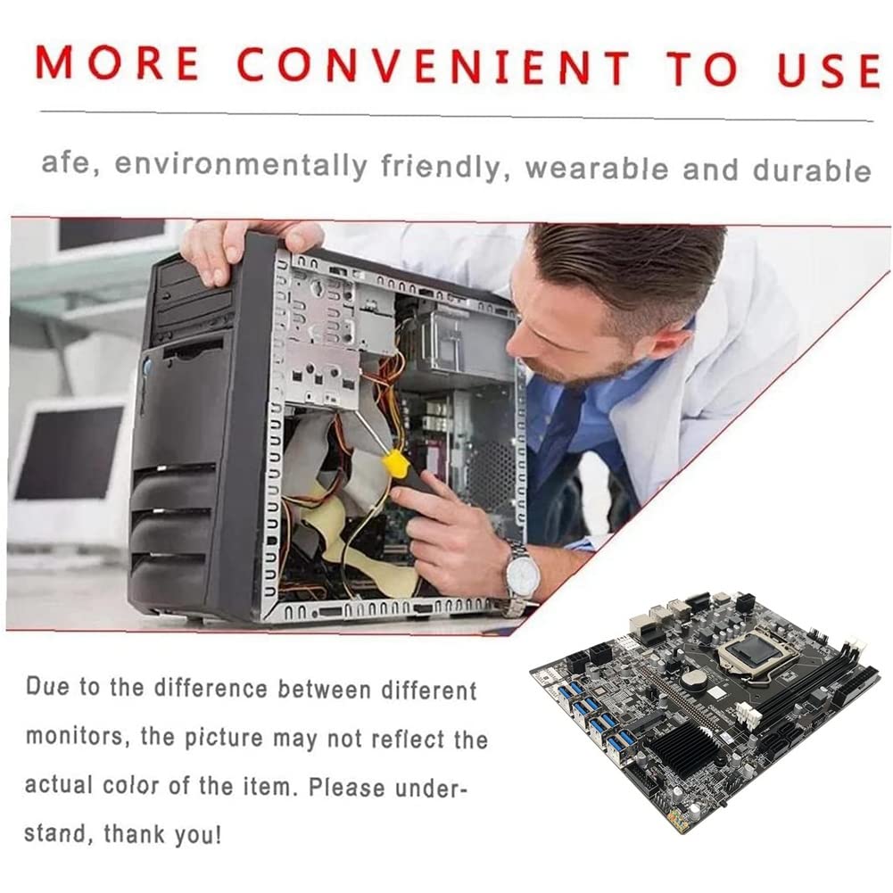 Cusstally 2x B75 ETH 8XPCIE Mining Motherboard with USB, Intel G1620 Processor, Thermal Grease & Pad, SATA & Switch Cables - Perfect for Cryptocurrency Mining Rigs & DIY PC Builds