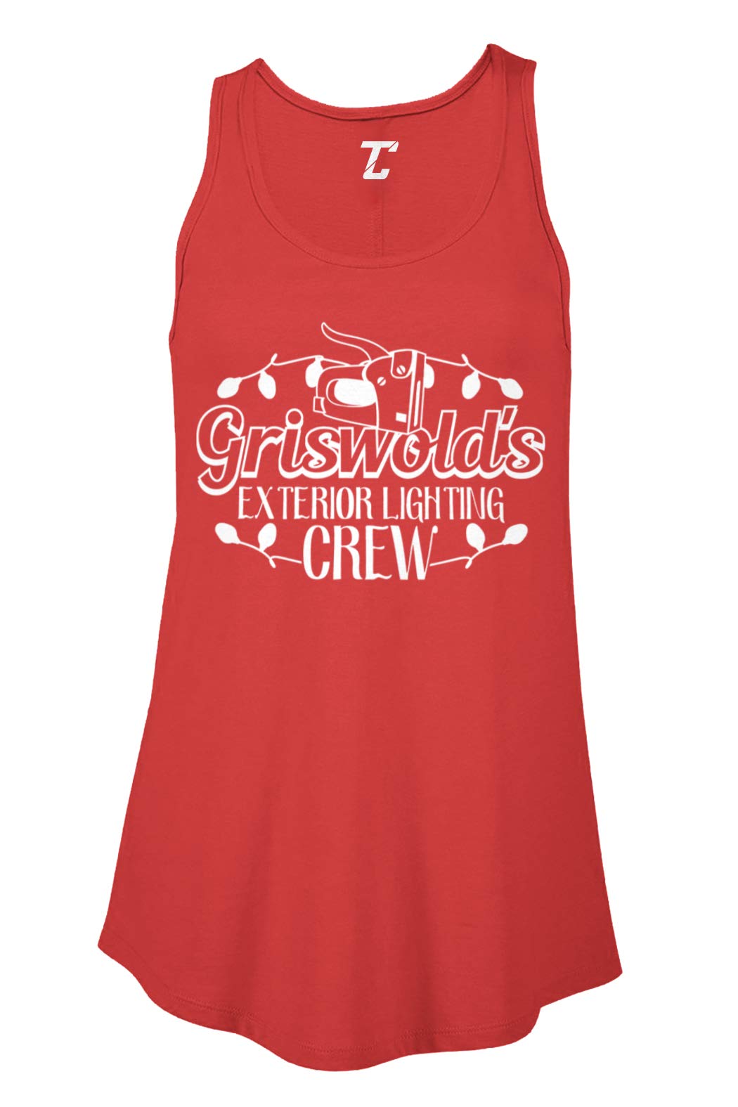 Griswold Exterior Lighting Crew Christmas Decor Women's Flowy Tank Top - Holiday Party Outfit, Family Matching Christmas Pajamas, Festive Gift for Women