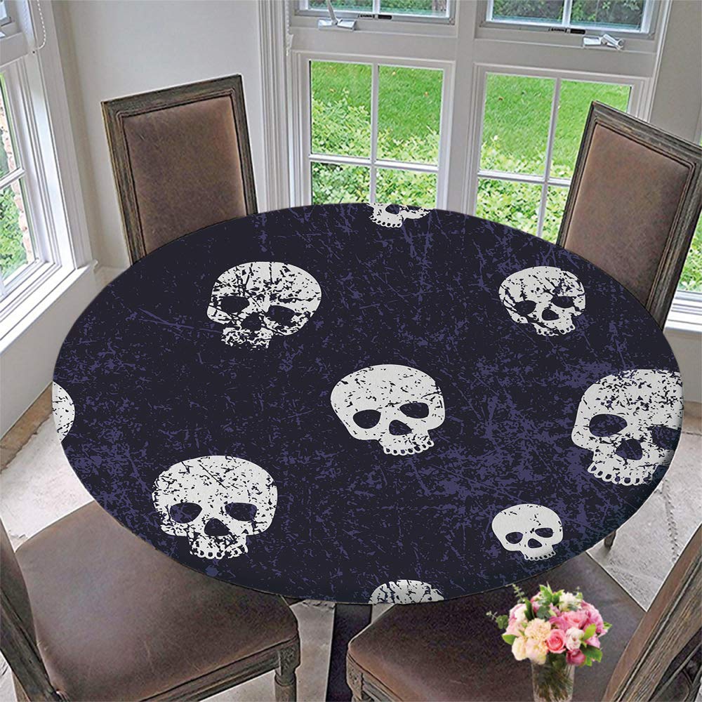Elastic Edged Waterproof Tablecloth - Seamless Halloween Design for 35