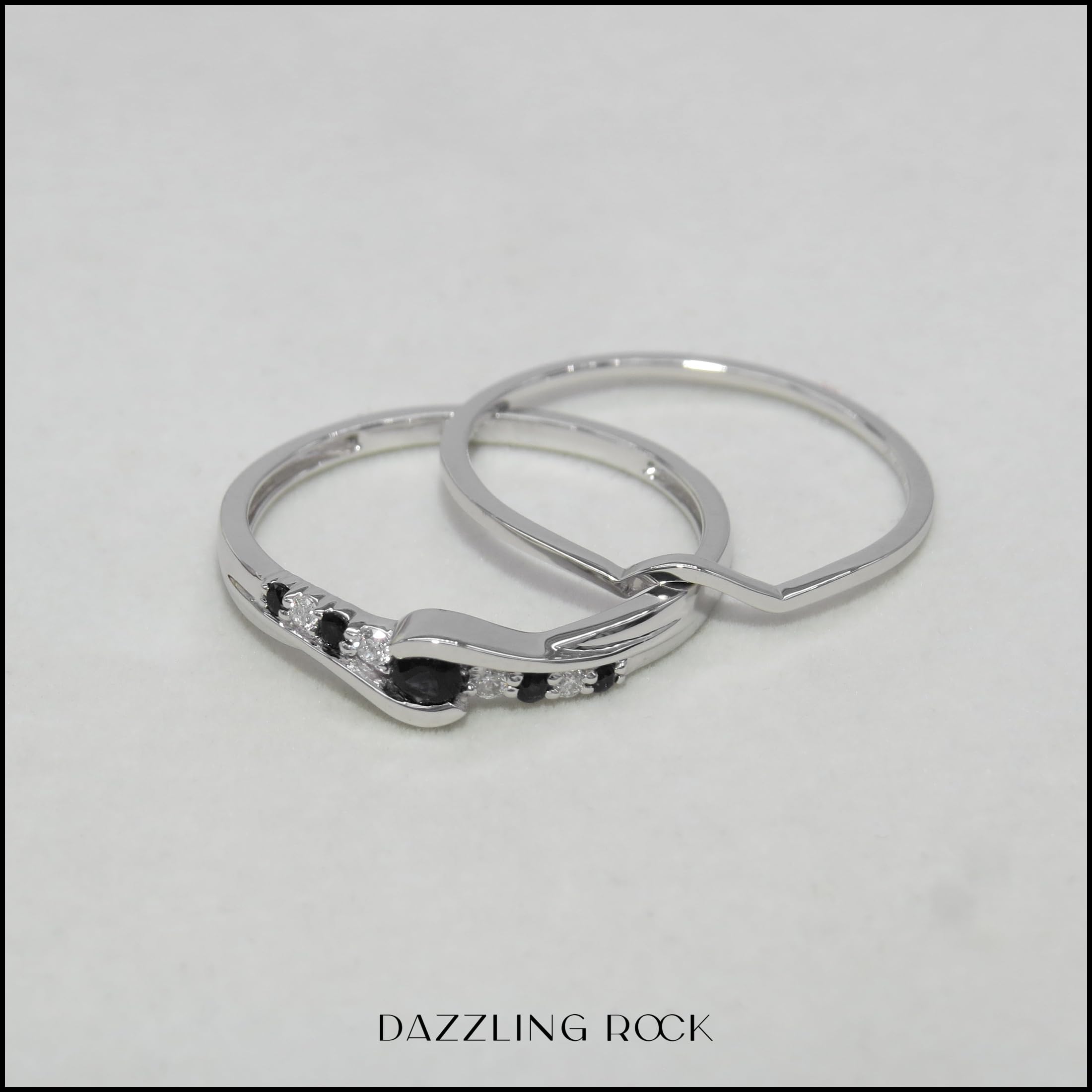 Dazzlingrock 10k White Gold Round Black & White Diamond Bridal Wedding Ring Set (0.25 Cttw) - Elegant Promise Ring for Women, Perfect for Engagement, Anniversary & Special Occasions