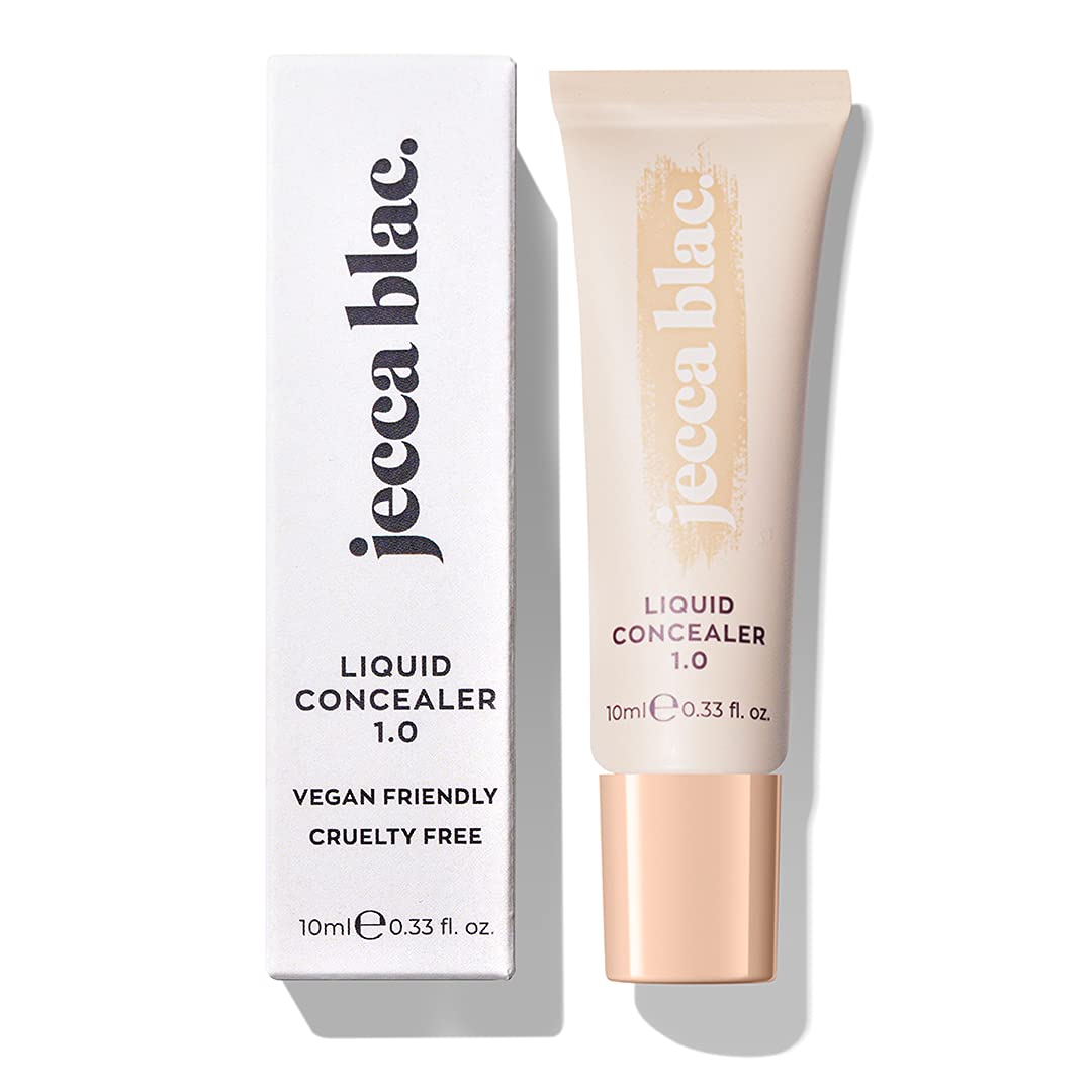 Jecca Blac Liquid Concealer - Full Coverage Soft Matte Finish, Long-Lasting & Transfer-Resistant, Vegan & Cruelty-Free Makeup for All Genders (Shade 1.0, 10ml) - Perfect for Daily Wear, Contouring & Highlighting