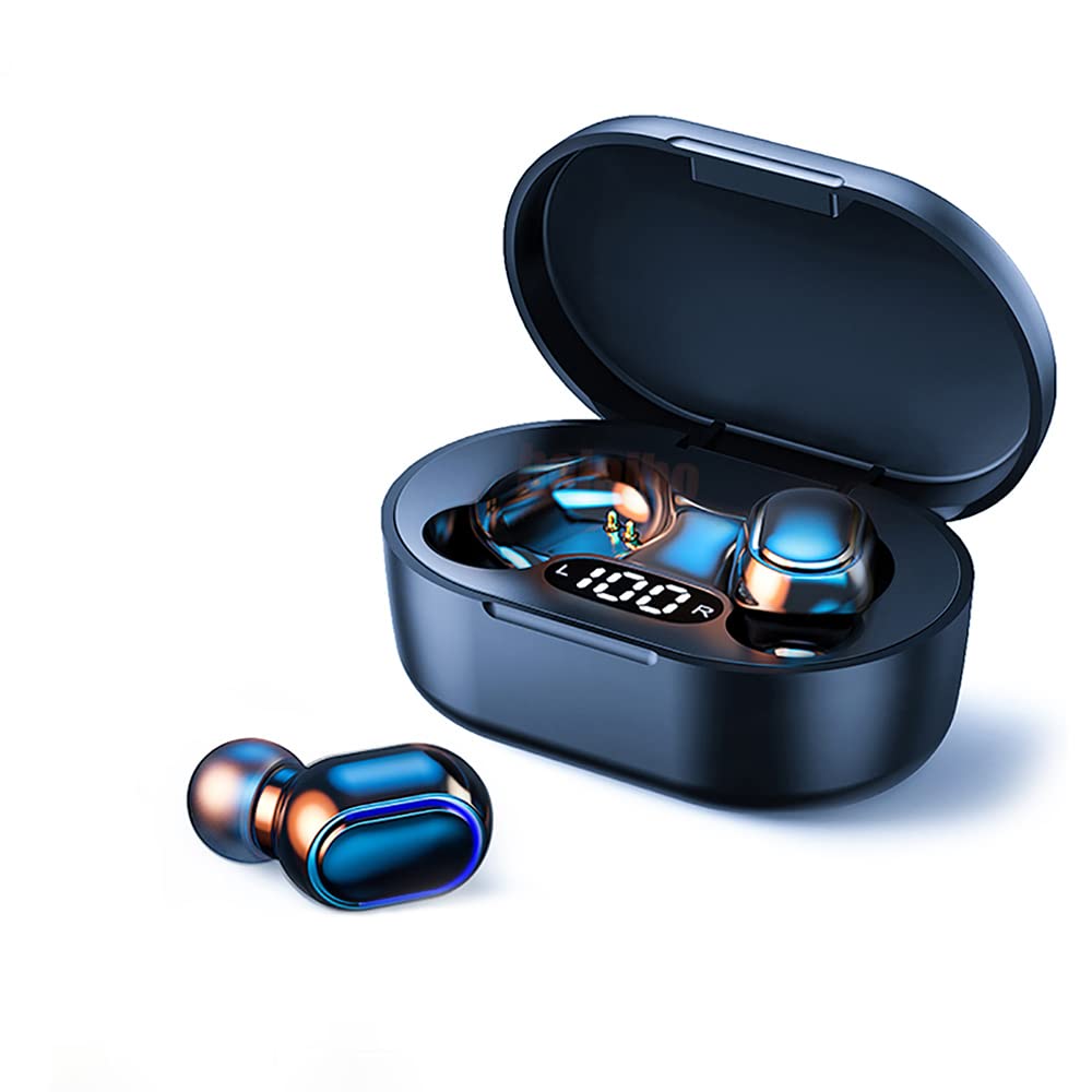 VEKETE Wireless Bluetooth Earbuds with 4 Mics, 40H Playtime & LED Power Display - Bluetooth 5.3 True Wireless Earbuds with Deep Bass, Mini In-Ear Design for Sports & Workouts (Black) - Perfect for Running, Gym, Commuting and Outdoor Activities