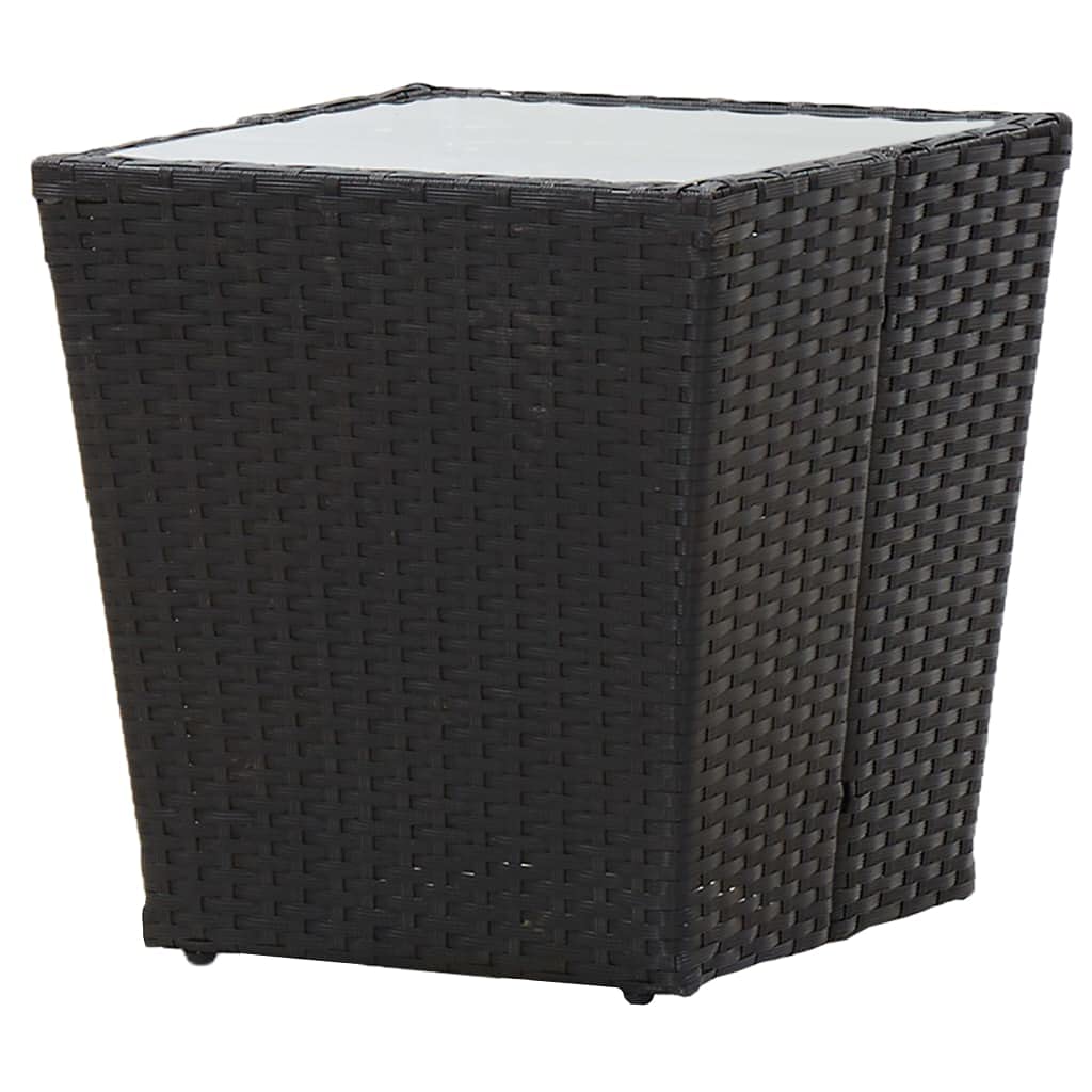 Outdoor Rattan Coffee Table with Tempered Glass Top - 16.3
