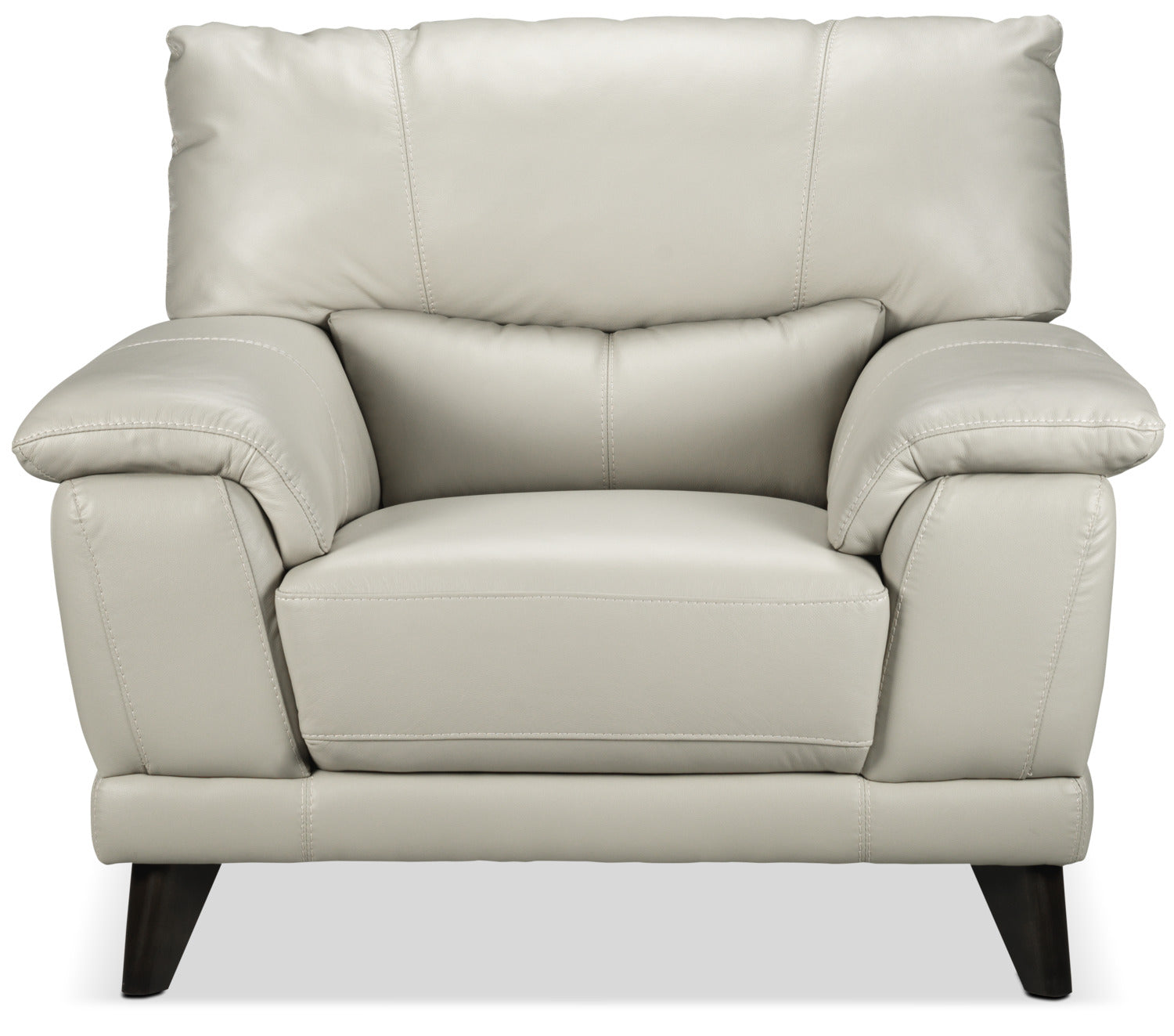 Premium Braylon Leather Chair in Silver Grey - Modern Living Room & Office Seating for Comfort & Style