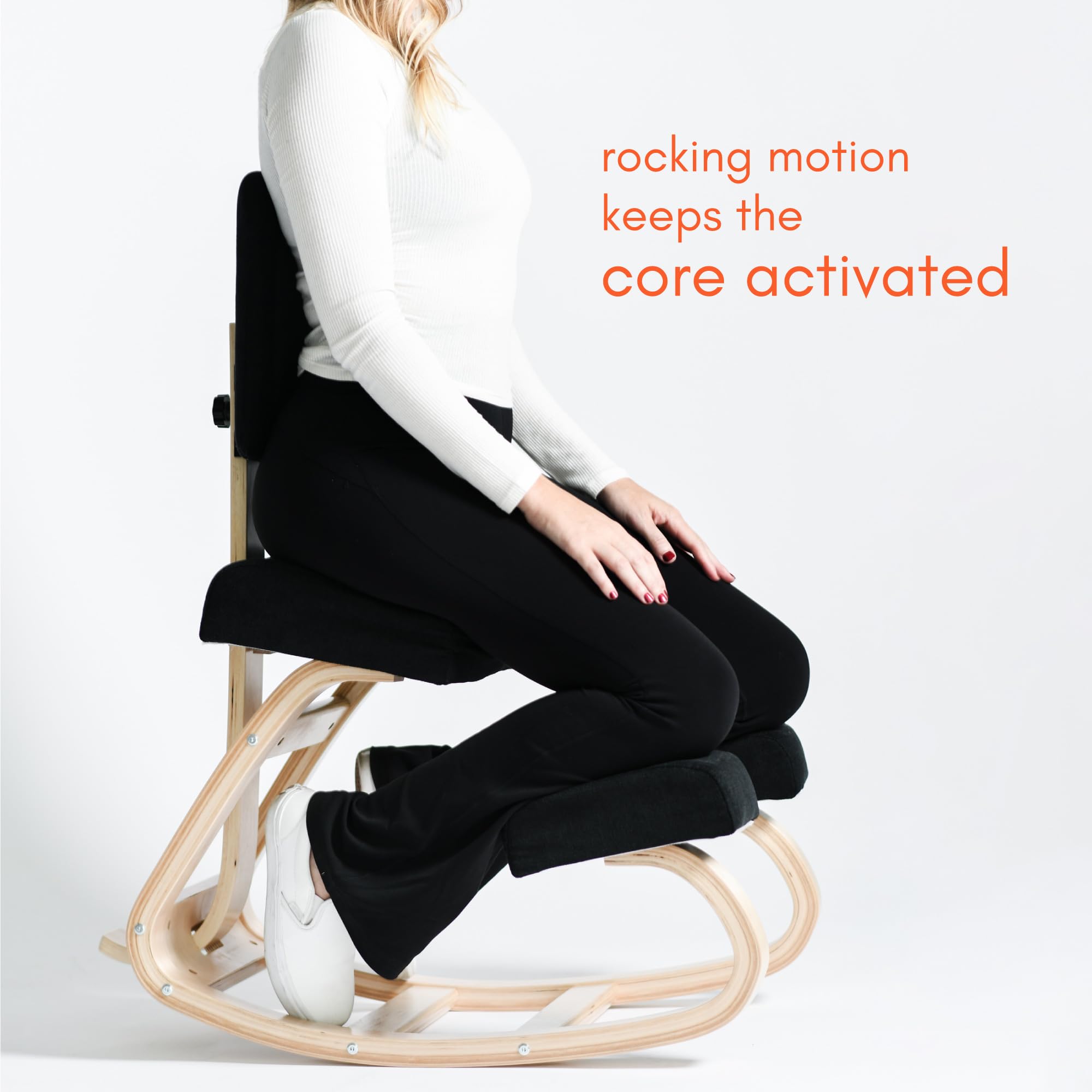 Sleekform East Austin Ergonomic Kneeling Chair - Posture Support & Back Pain Relief - Comfortable Kneeling Stool for Home & Office - Perfect for Meditation, Yoga, and Desk Work