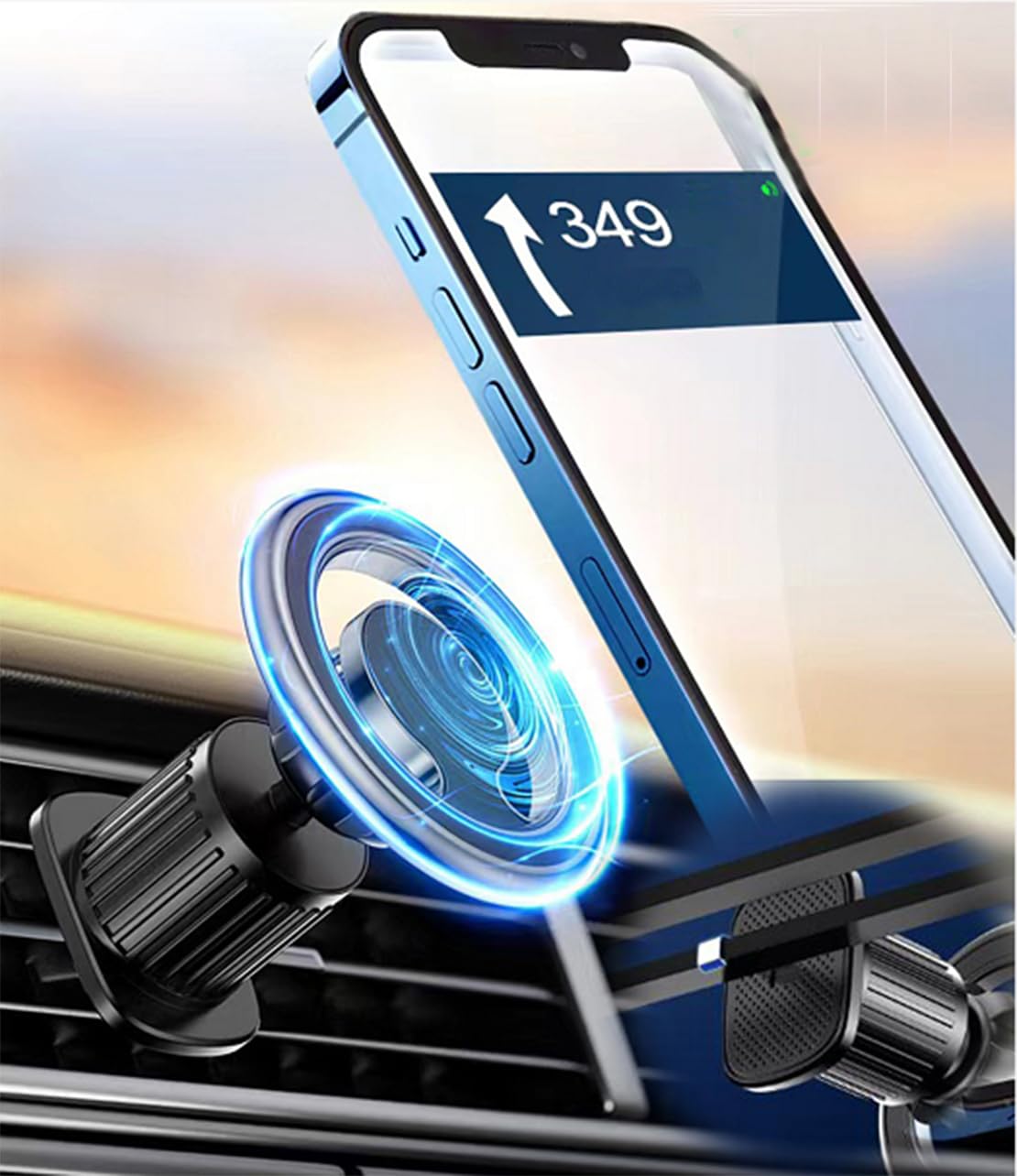 ATURMC Car Phone Holder Mount - Universal Vent Clip Suction Cup Stand for iPhone 16/16 Pro/16 Pro Max, iPhone 15/15 Pro & All Smartphones - Perfect for Hands-Free Navigation & Safe Driving