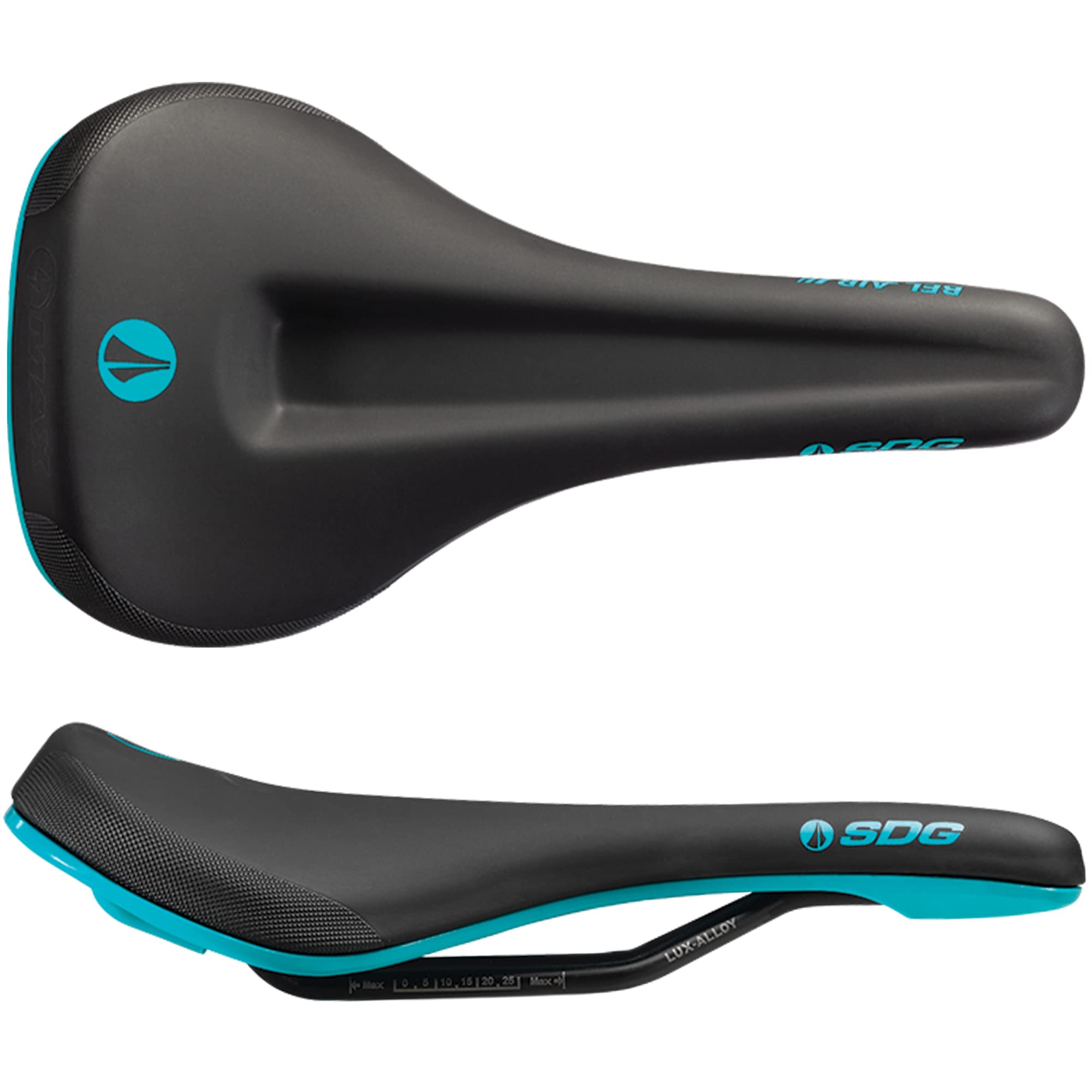 Selle Bel-Air 3.0 MAX Luxury Aluminum Bike Saddle - Black/Turquoise for Road & Mountain Biking