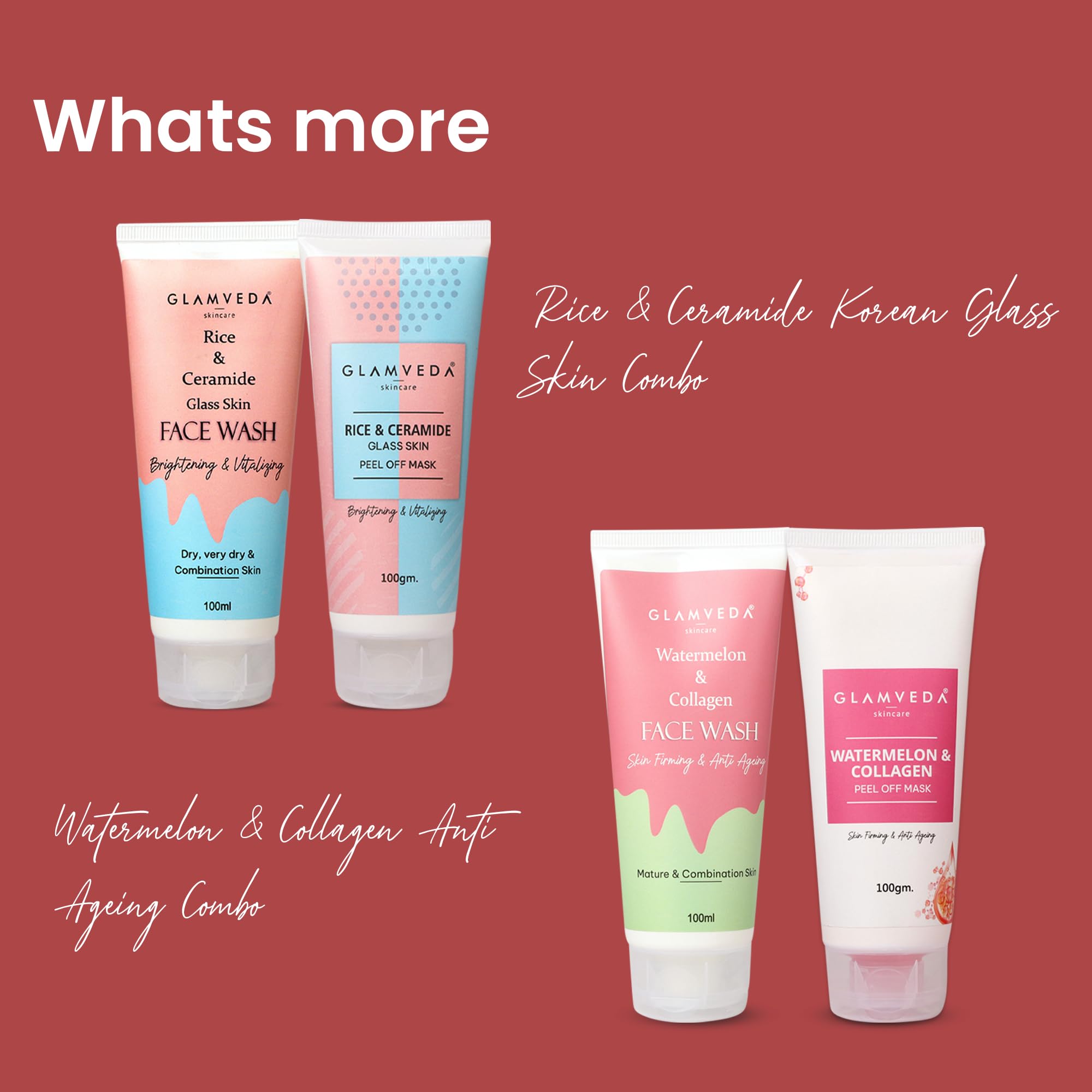 Glamveda Red Wine Anti-Aging Skincare Set (Face Wash + Facial Kit) - Reduces Wrinkles & Fine Lines | Perfect for Daily Anti-Aging Routine & Spa Night Self-Care
