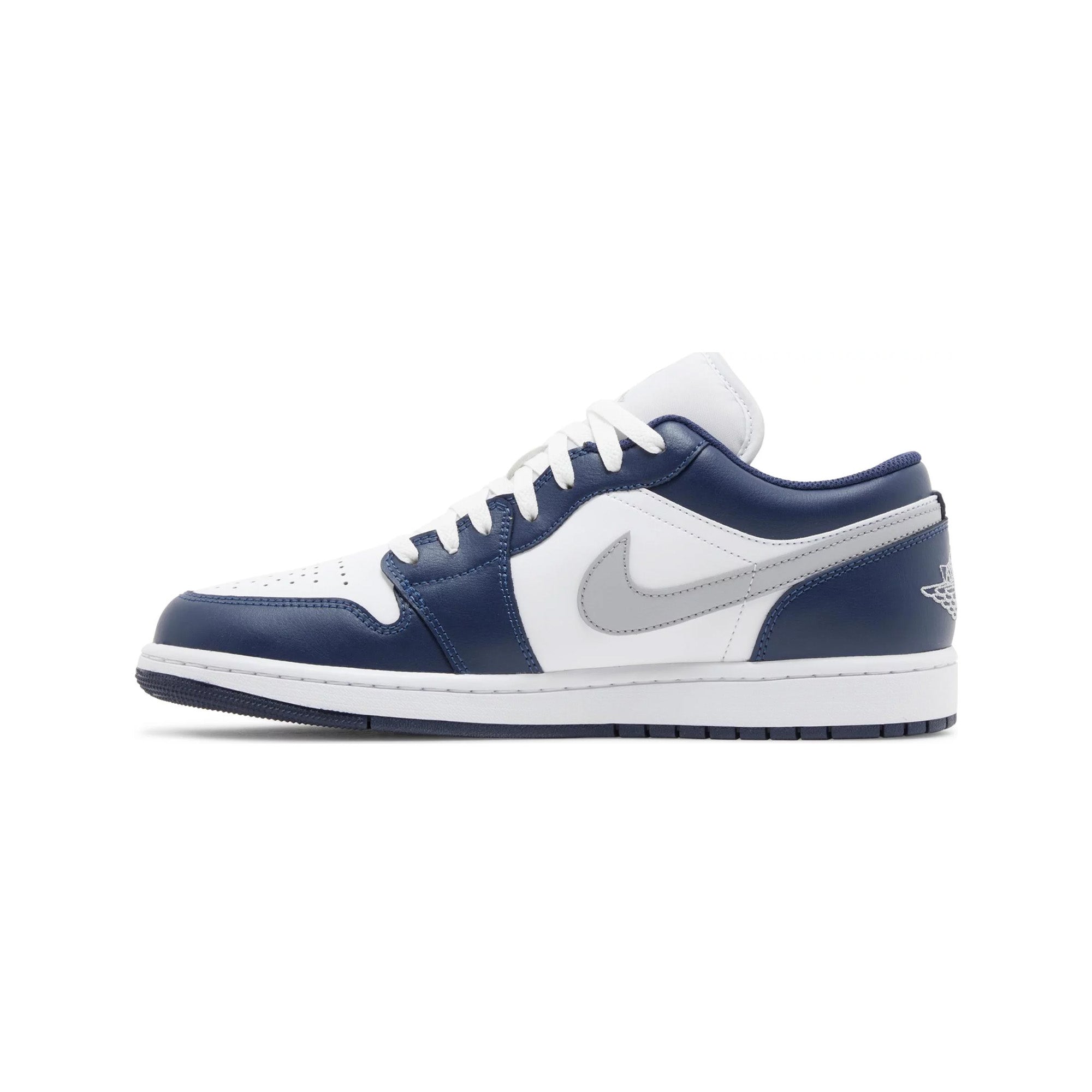 Air Jordan 1 Low 'Wolf Grey Midnight Navy' Sneakers (2024) - Men's Basketball Shoes for Casual Wear & Street Style