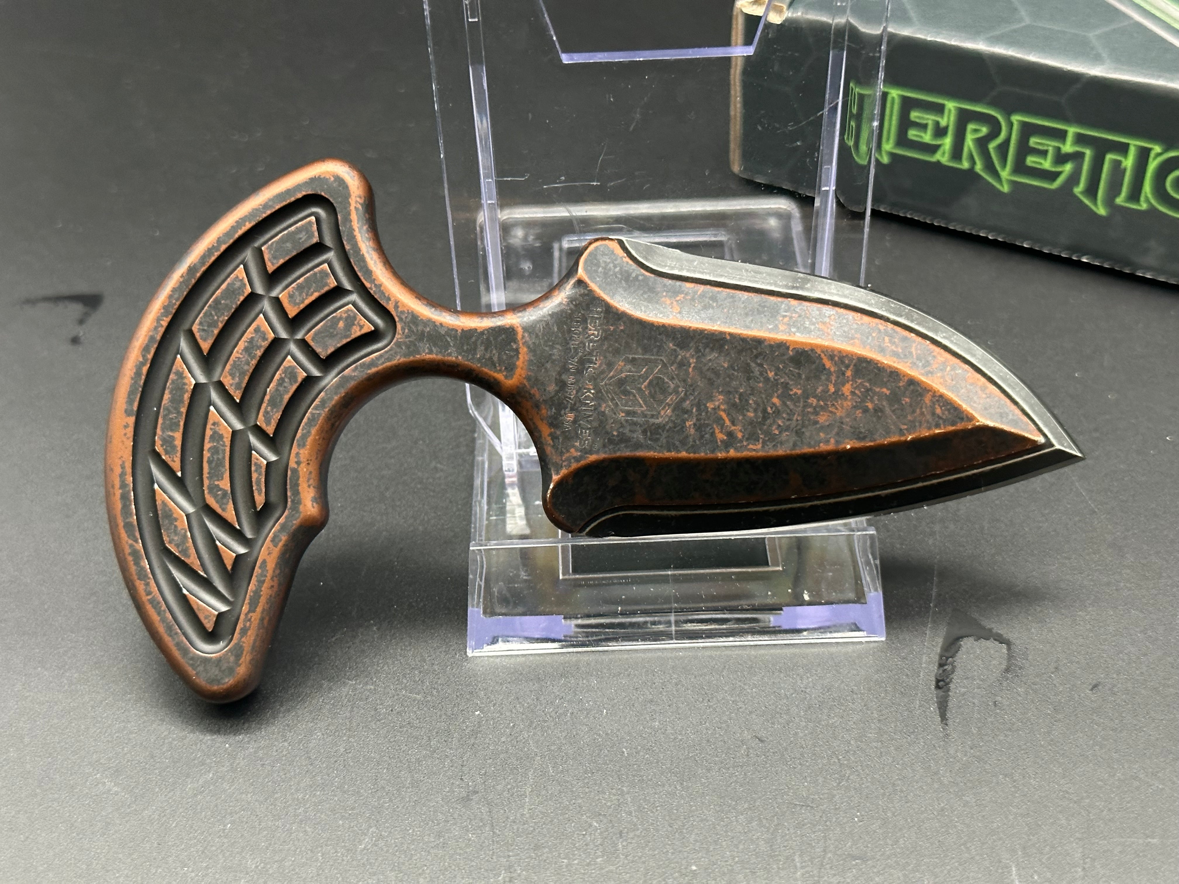 Heretic Sleight Bronze Push Dagger - Self Defense Knife, Tactical EDC Blade for Outdoor Survival & Camping | Perfect for Hiking, Hunting & Emergency Situations