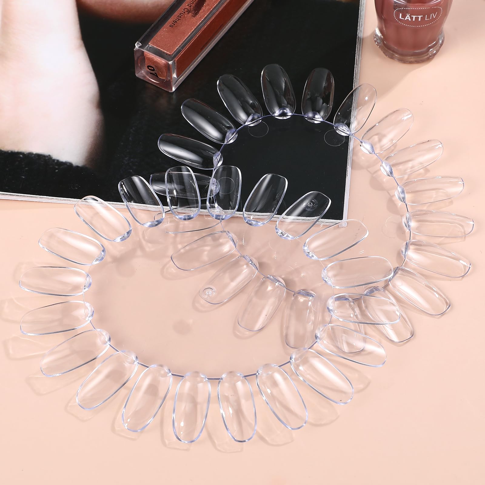 Lurrose Clear Acrylic Nail Art Practice Wheel - 10pcs Round Display Chart for DIY Nail Tips, Kids & Salon Use | Perfect for Home Manicure Training and Nail Art Design Practice