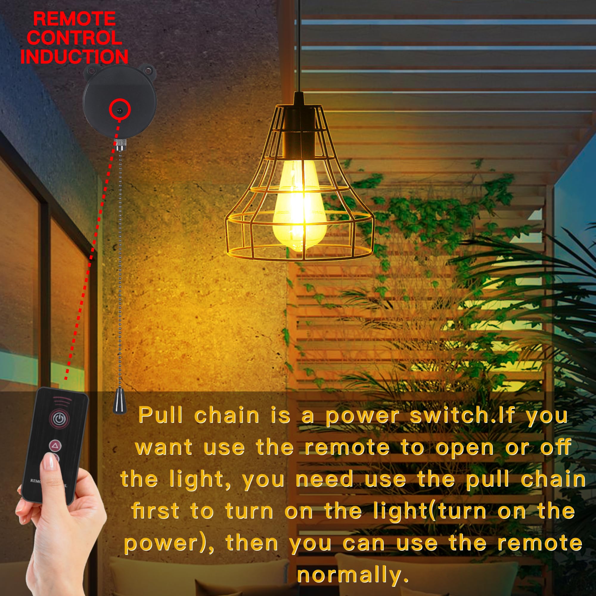 Solar Powered Pendant Lights with Remote Control - Indoor/Outdoor Waterproof Hanging Lights for Chicken Coop, Shed, Garage, Greenhouse, Patio & Barn Storage - Energy Efficient Solar Lights for Home & Garden Decor