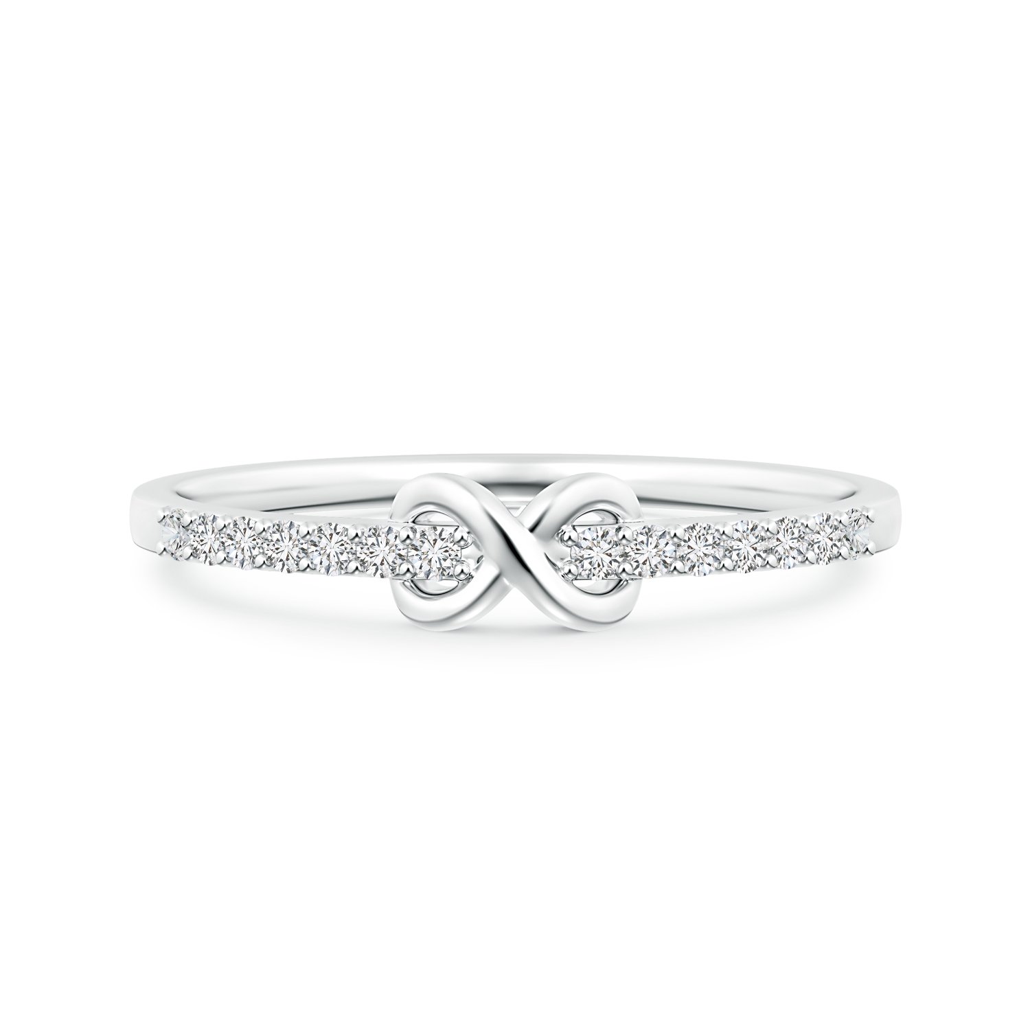 Round Lab-Created Diamond Infinity Promise Ring for Women - 14K Solid Gold or 925 Sterling Silver (0.14ctw, H Color, SI2 Clarity) - Valentine's Day, Anniversary & Romantic Gifts for Her - Perfect for Proposals, Engagements & Special Occasions
