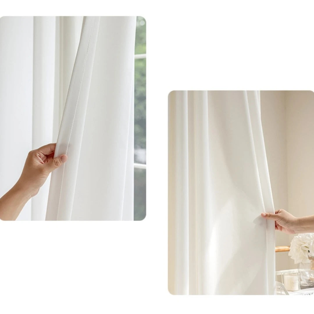 Flame Retardant White Sheer Gauze Curtains - Custom Size Victoria Style Window Drapes for Living Room, Bedroom & Nursery Decor