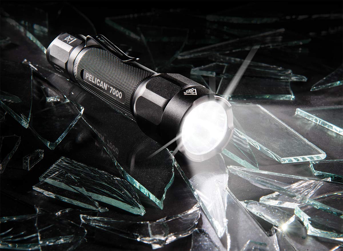 Pelican 7000 Tactical LED Flashlight - 1000 Lumens, Waterproof, Durable Black Flashlight for Camping, Hiking & Emergency Use