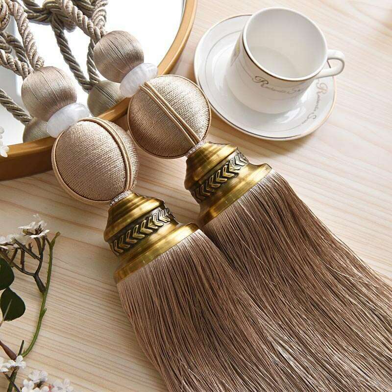 Luxury Fringe Tiebacks for Curtains - Elegant Detailed Home Decor for Living Room, Bedroom & Windows
