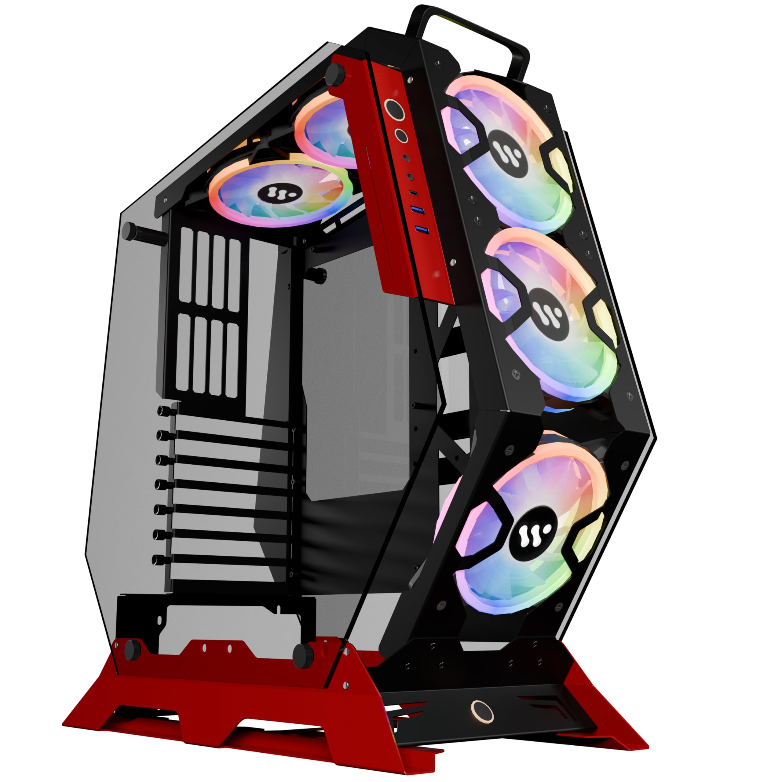 KEDIERS ATX Mid Tower Gaming PC Case - Tempered Glass Side Panel, 7 RGB Fans, High Airflow Design for Optimal Cooling | Perfect for Gaming Rigs, Workstations & Custom Builds