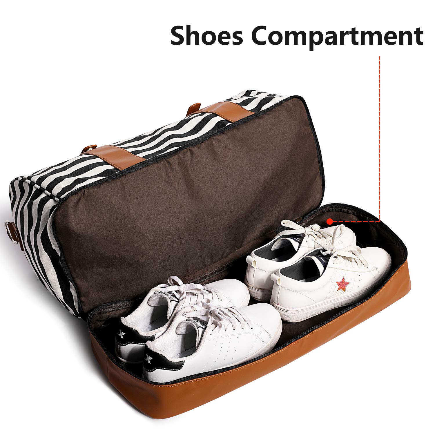 Newshows Women's Canvas Weekender Bag - Large Travel Duffel Carry On Tote with Luggage Sleeve - Perfect for Overnight Trips, Gym, Beach & Weekend Getaways