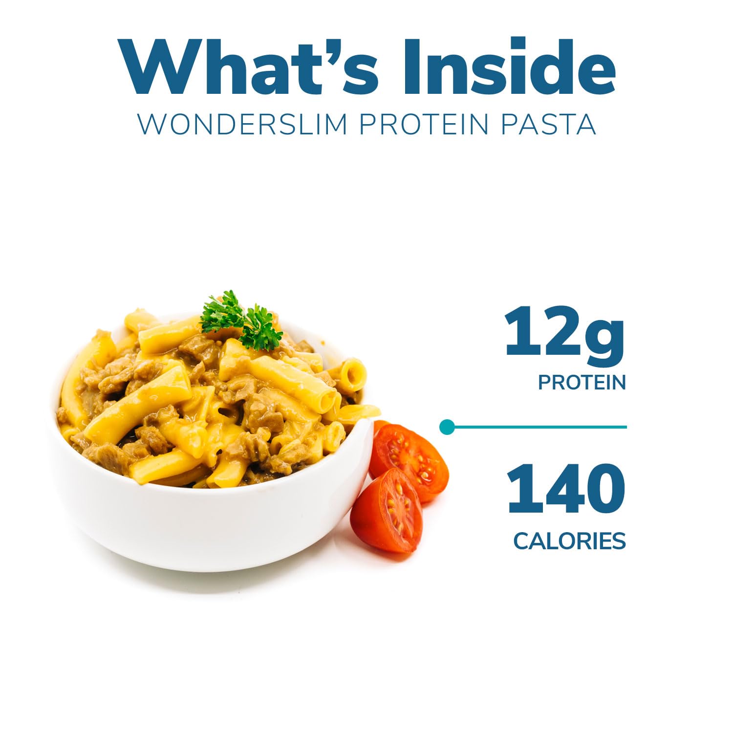 WonderSlim Protein Pasta - Cheese Steak Macaroni, Low Calorie High Protein Pasta (140 Calories, 12g Protein, 7 Pack) | Perfect for Weight Loss, Keto Diet & Healthy Meal Prep