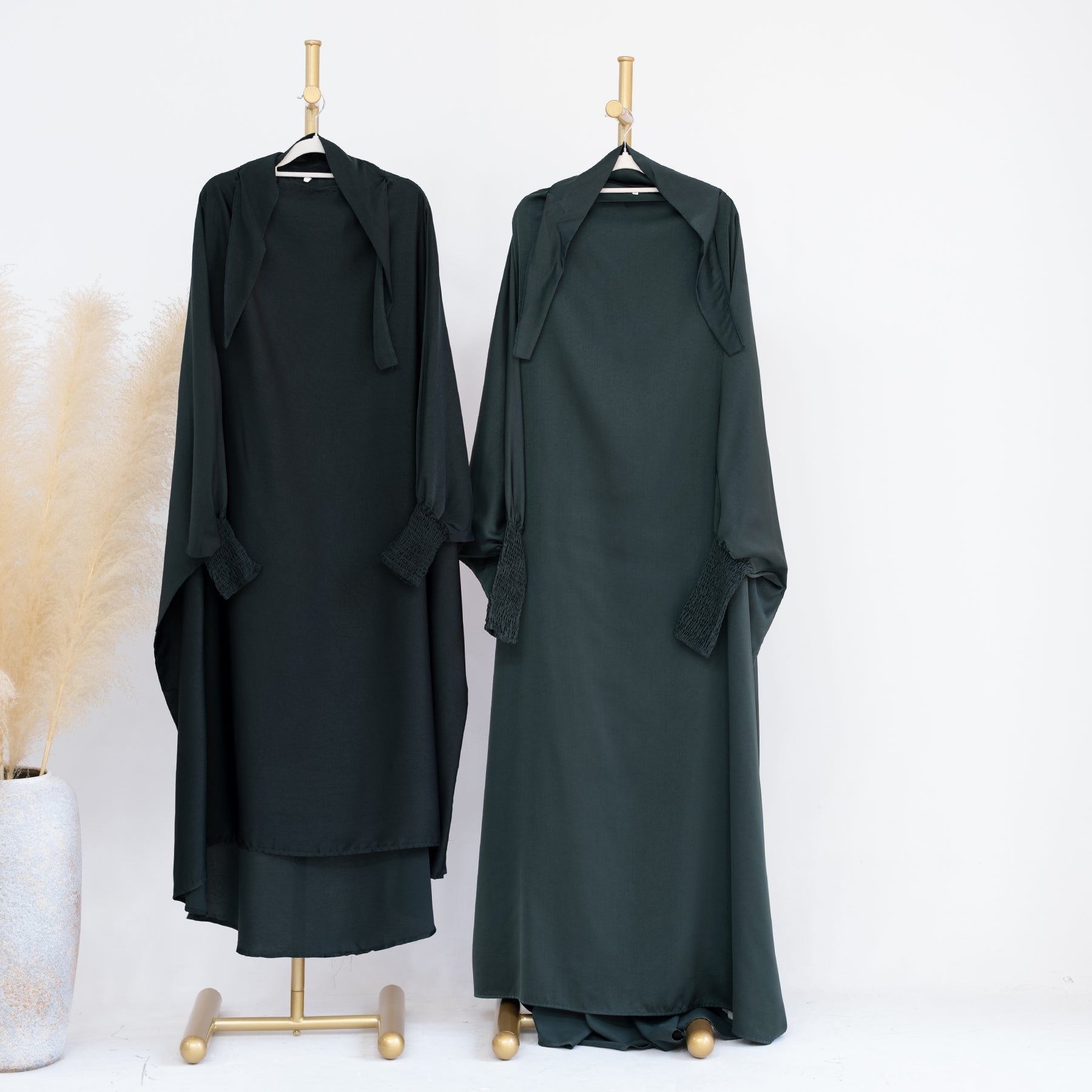 Marwa Kids Satin Jilbab - Dark Green Hijab for Girls | Soft & Comfortable Islamic Headscarf | Perfect for School, Prayer & Everyday Wear